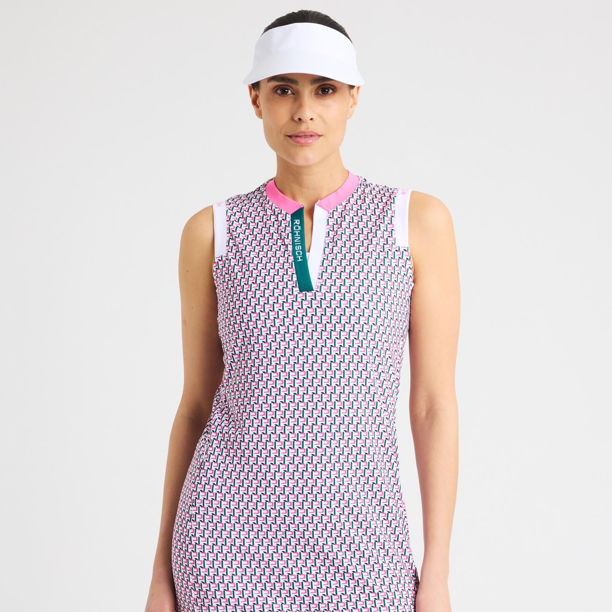 Rohnisch Abby Ladies Sleeveless Golf Dress Logo Rose