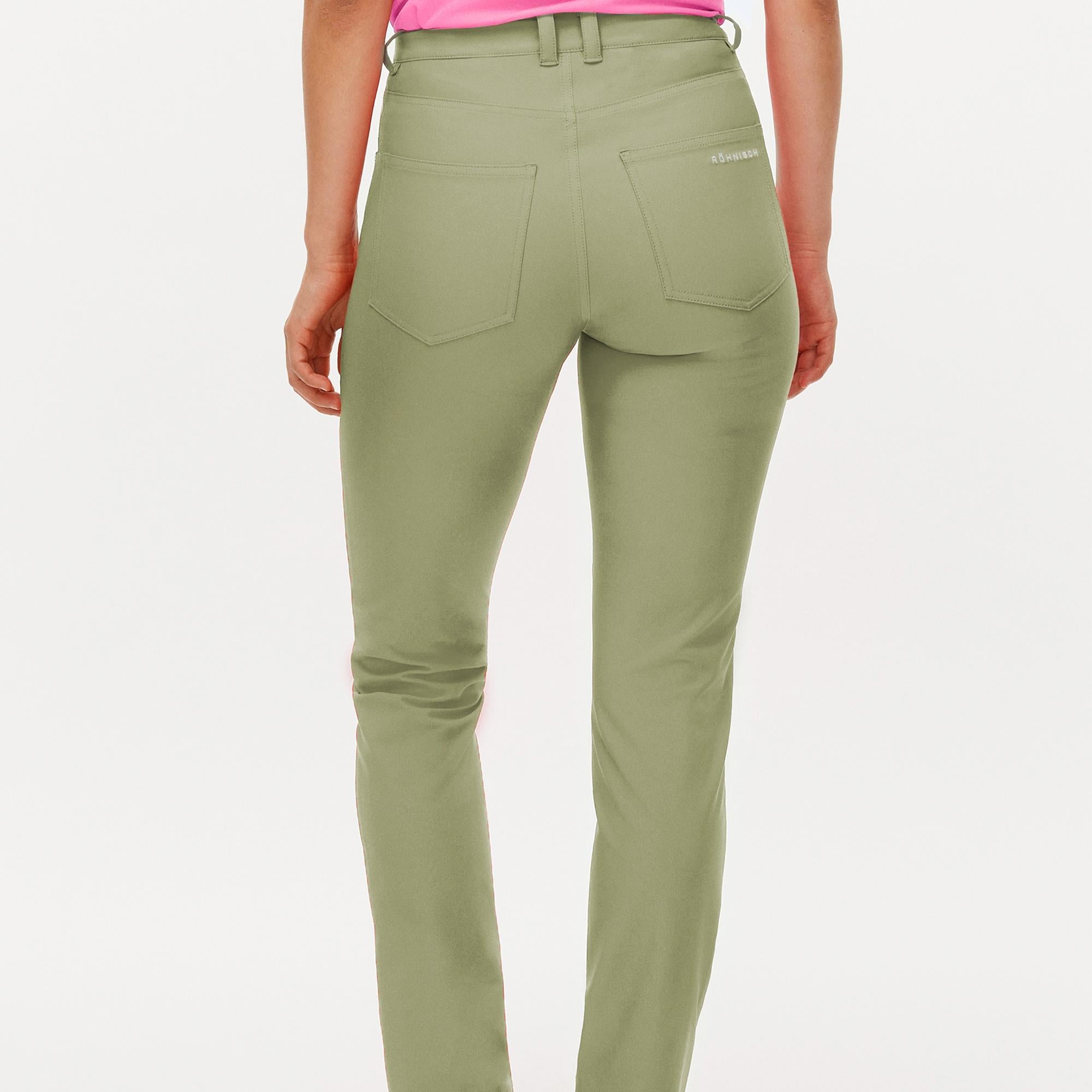 Rohnisch Chie Brushed Ladies Winter Golf Trousers Sage Green 32 Inch