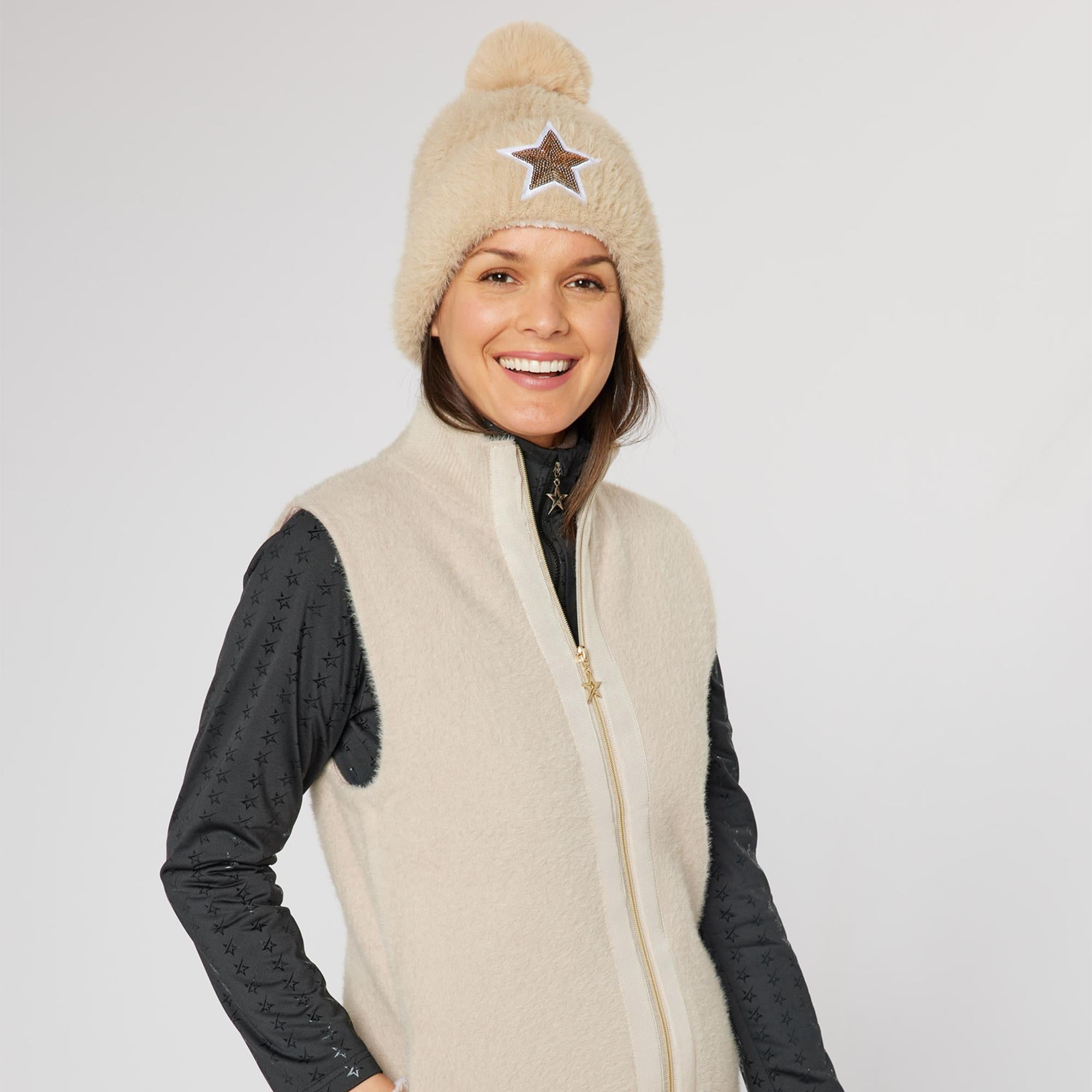 Swing Out Sister Jasmine Ladies Golf Bobble Hat Gilded Beige