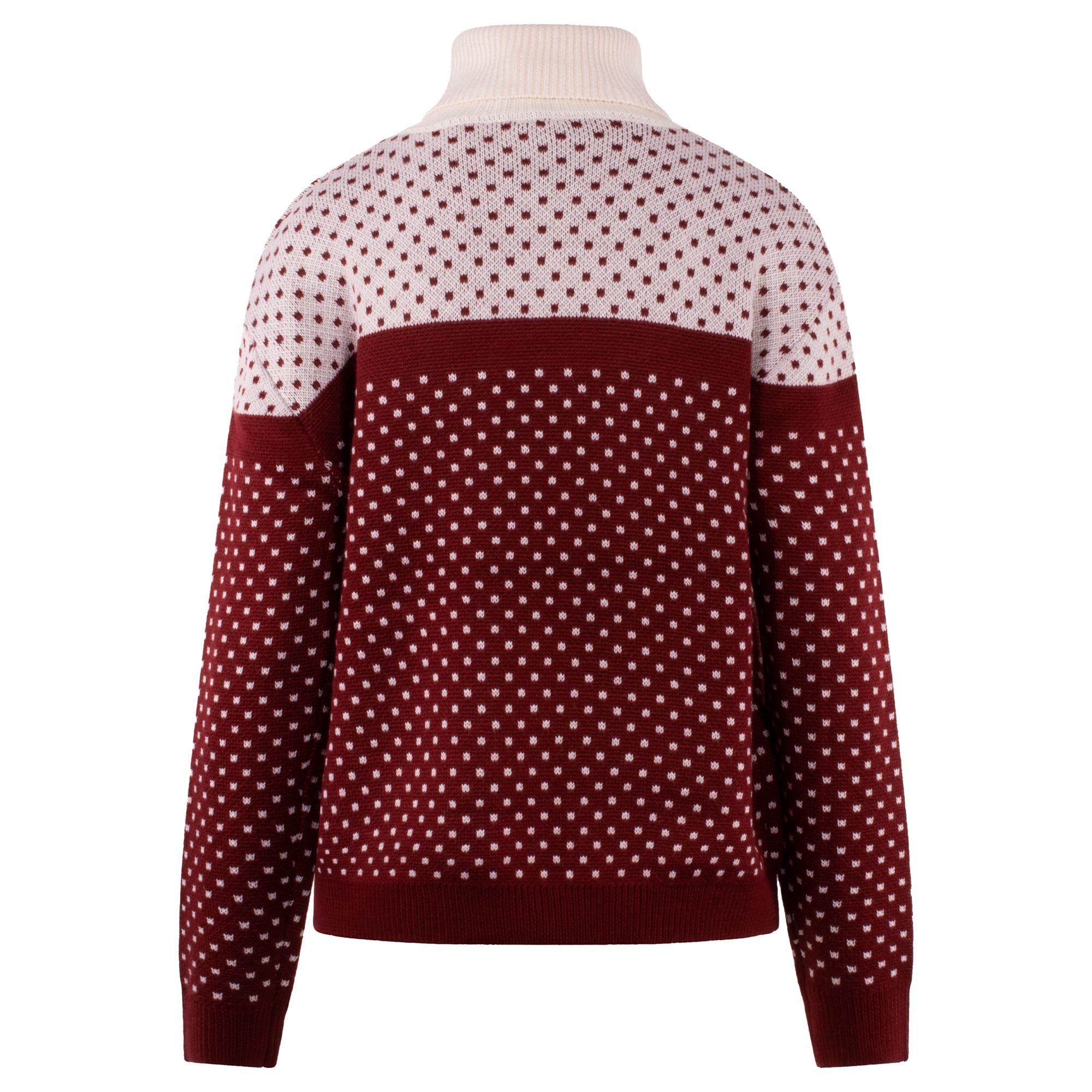 Daily Sports Dot Roll Neck Ladies Knitted Pullover Winery
