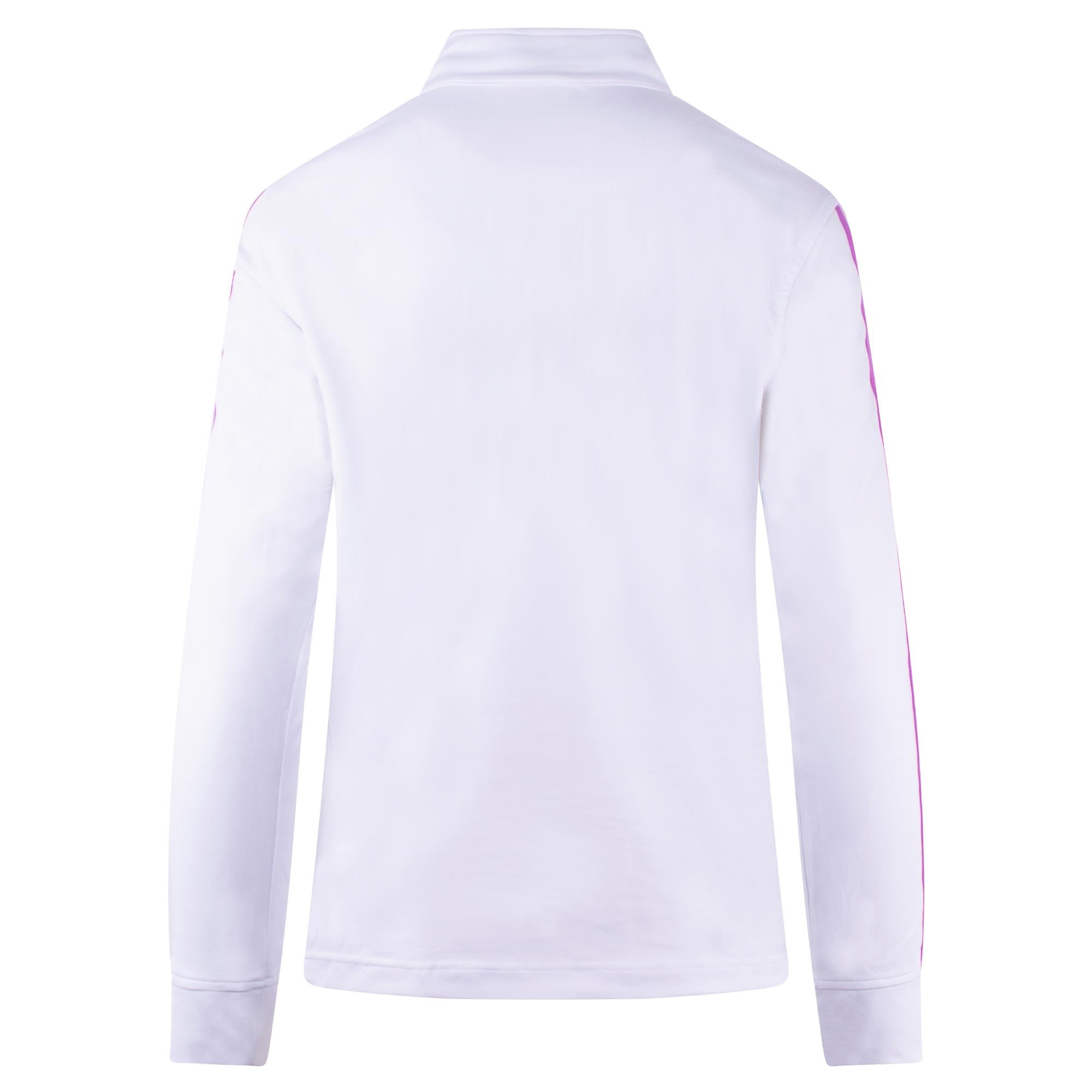 Daily Sports Peach Ladies Long Sleeve Polo Shirt White