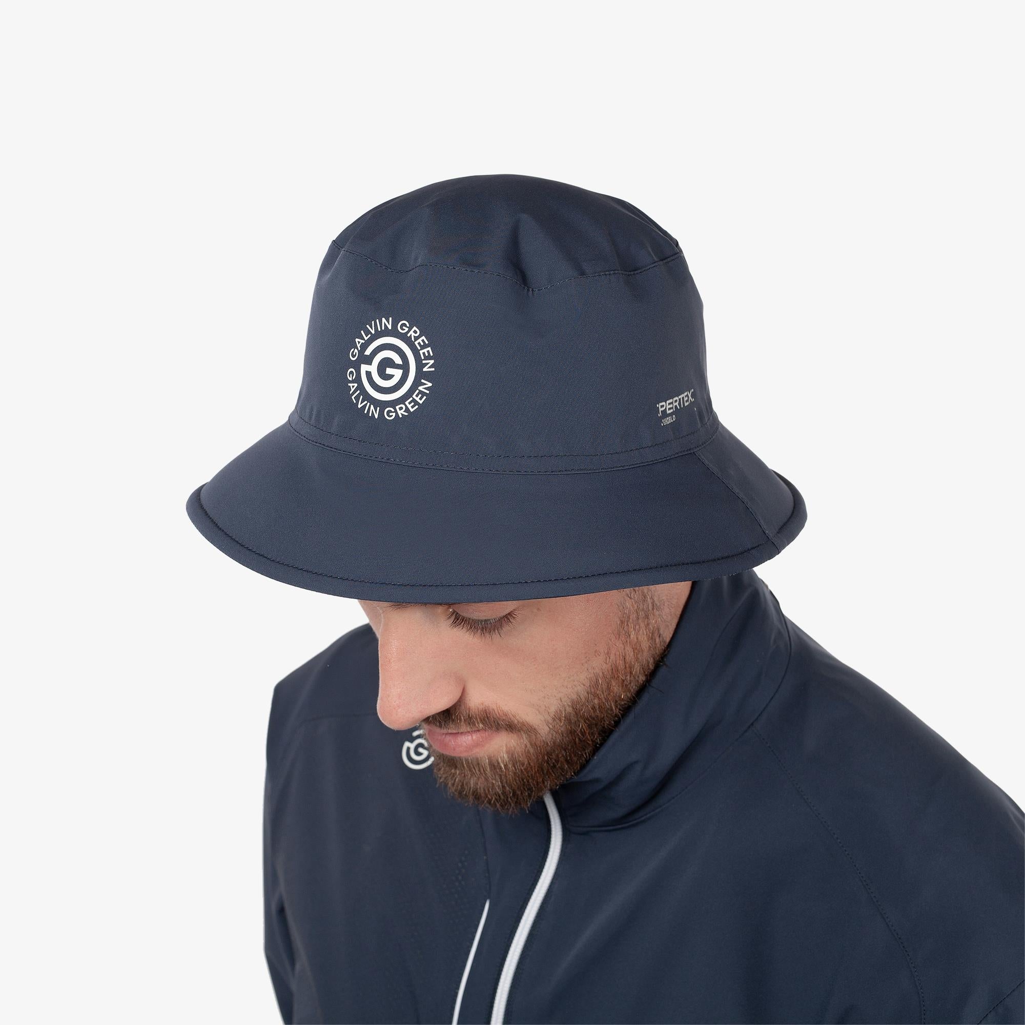 Galvin Green Aiden Dryvr Pertex Waterproof Bucket Hat Navy