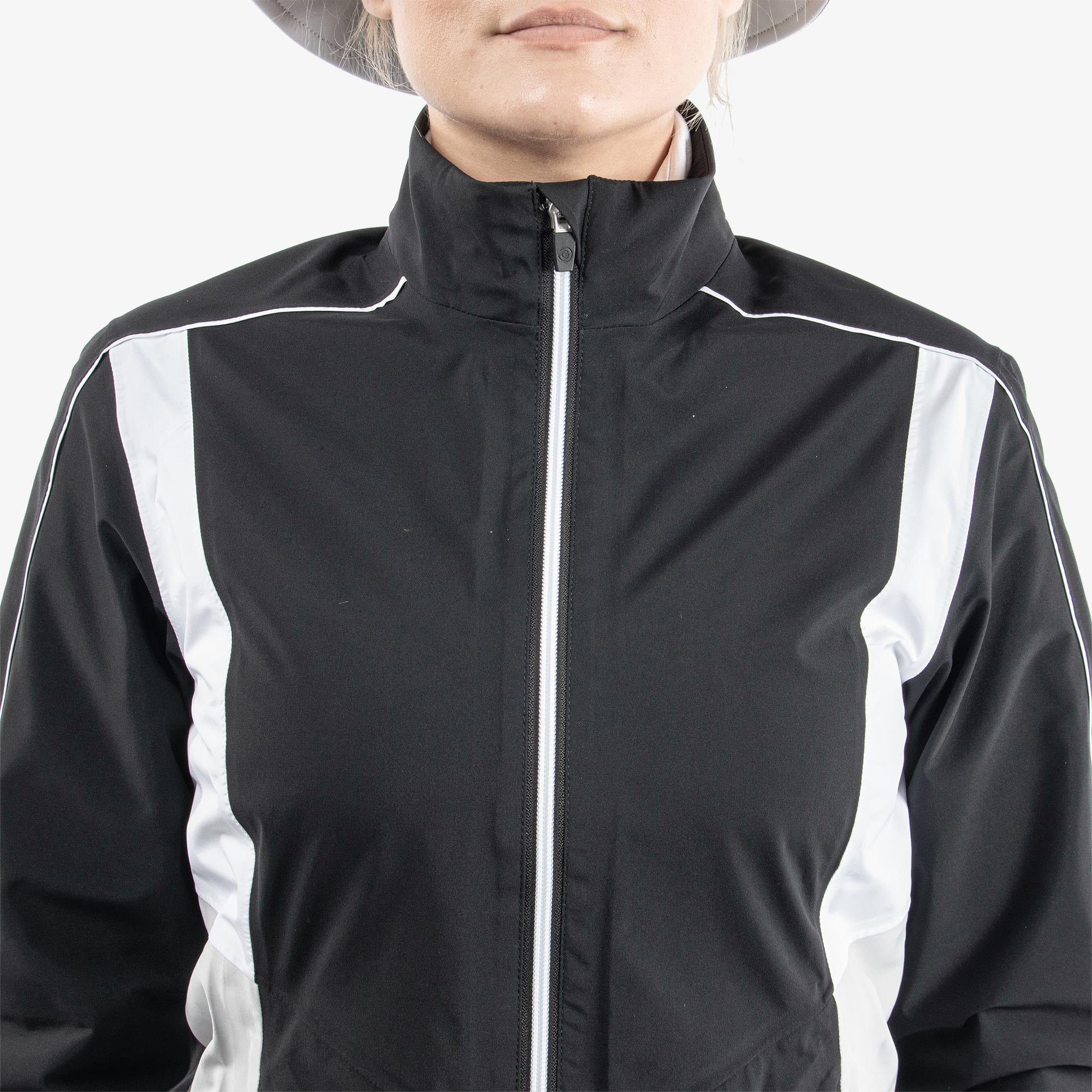 Galvin Green Ally Paclite Gore-Tex Ladies Waterproof Golf Jacket Black/Cool Grey/White