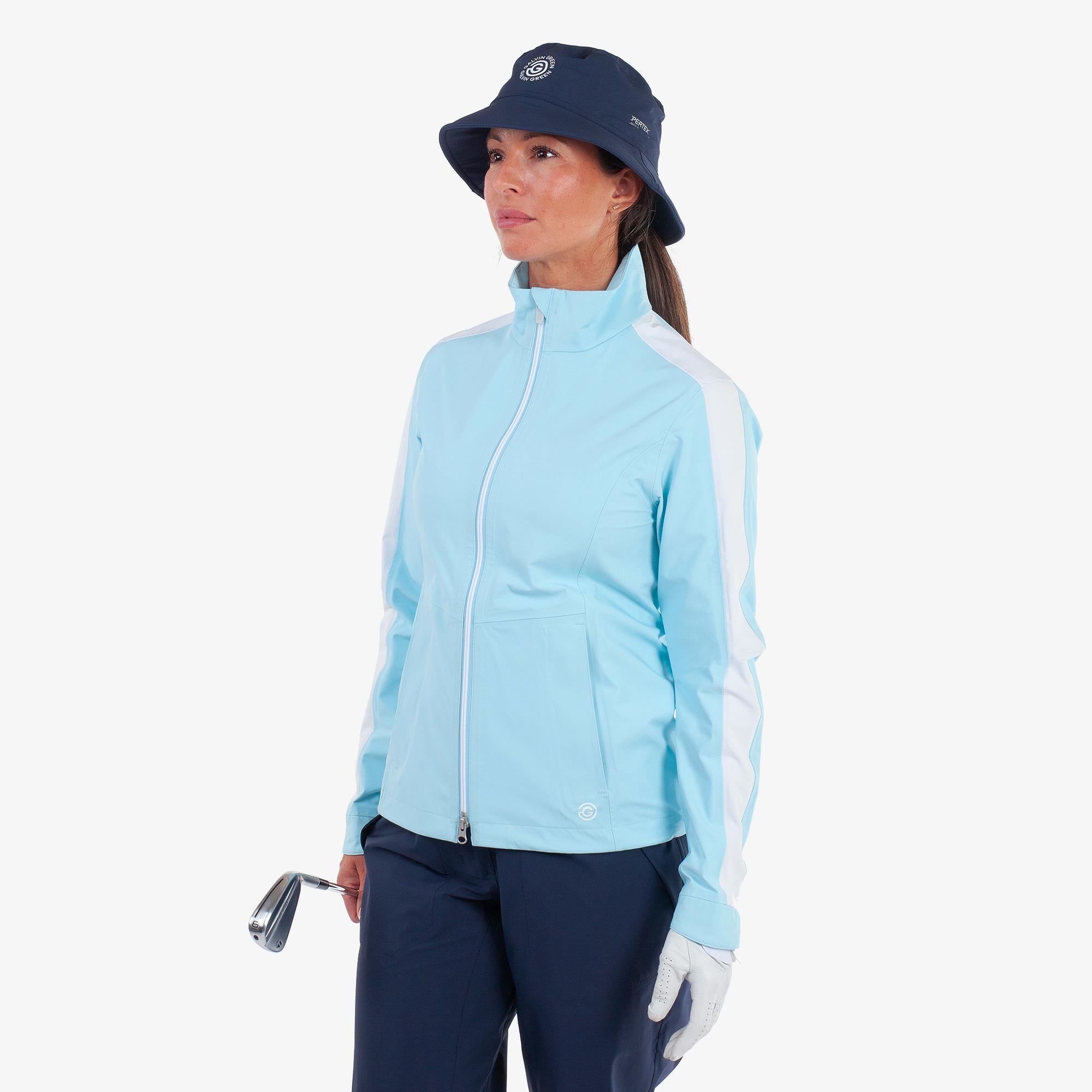 Galvin Green Abby Dryvr Pertex Ladies Waterproof Jacket Crystal Blue/White