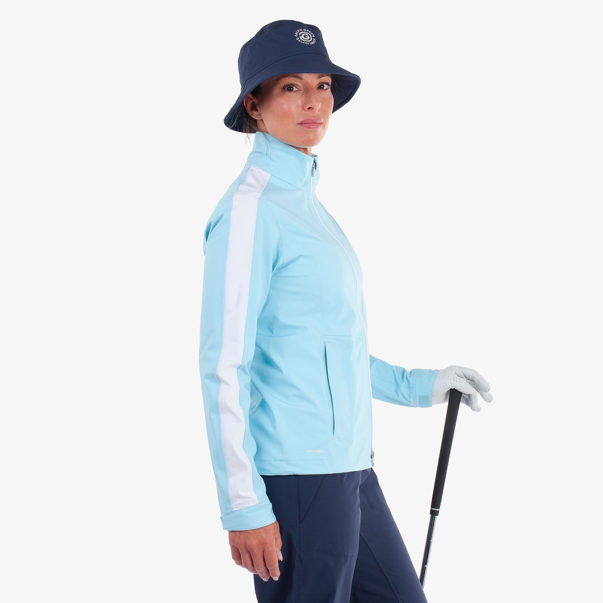 Galvin Green Abby Dryvr Pertex Ladies Waterproof Jacket Crystal Blue/White