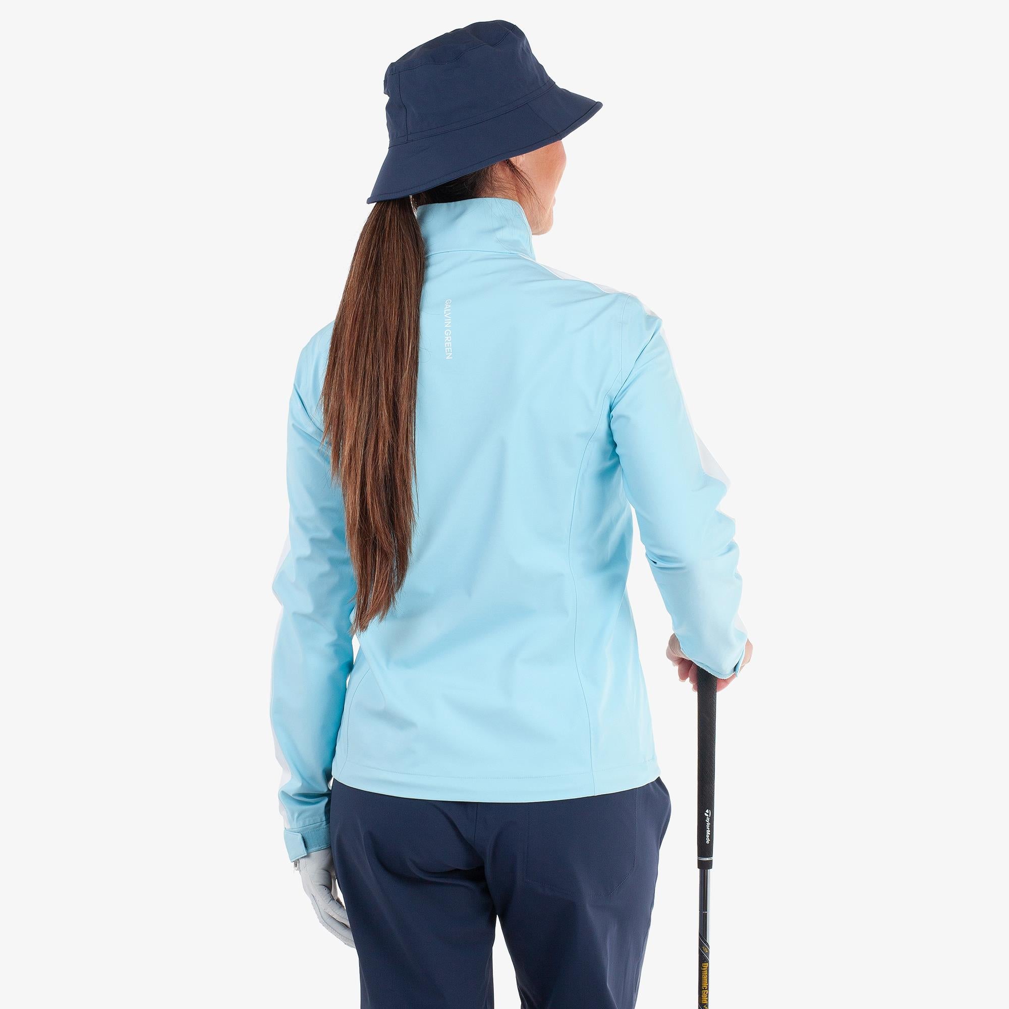 Galvin Green Abby Dryvr Pertex Ladies Waterproof Jacket Crystal Blue/White