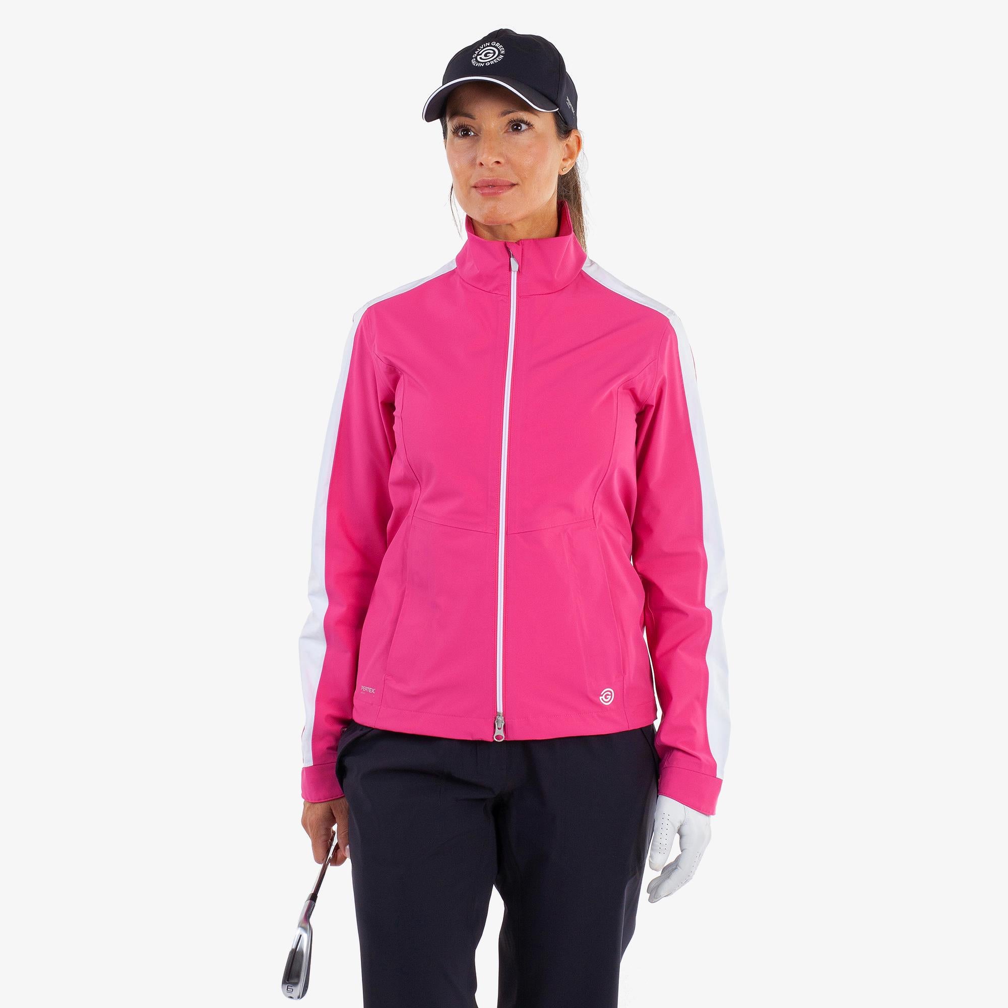 Galvin Green Abby Dryvr Pertex Ladies Waterproof Jacket Fuchsia/White