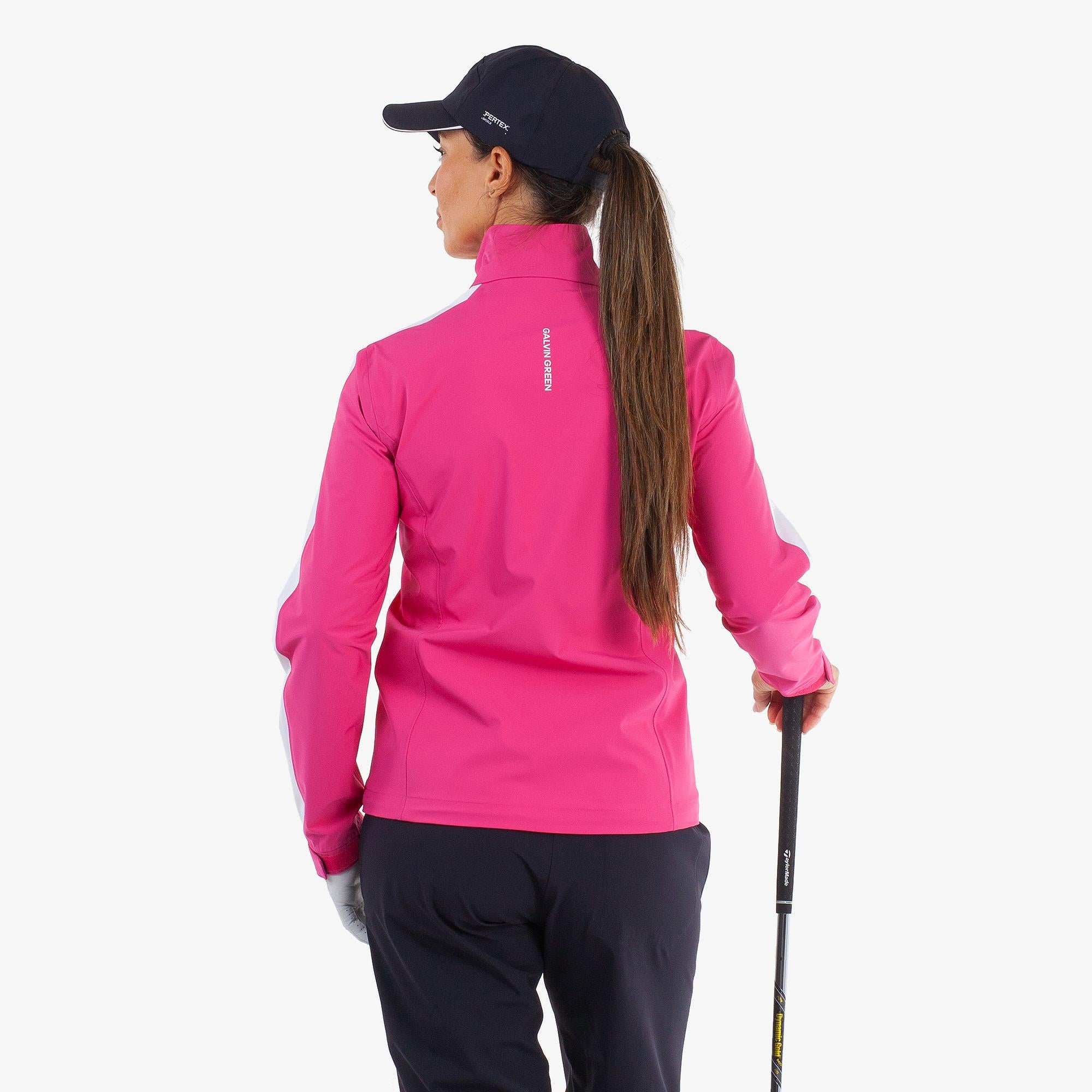 Galvin Green Abby Dryvr Pertex Ladies Waterproof Jacket Fuchsia/White