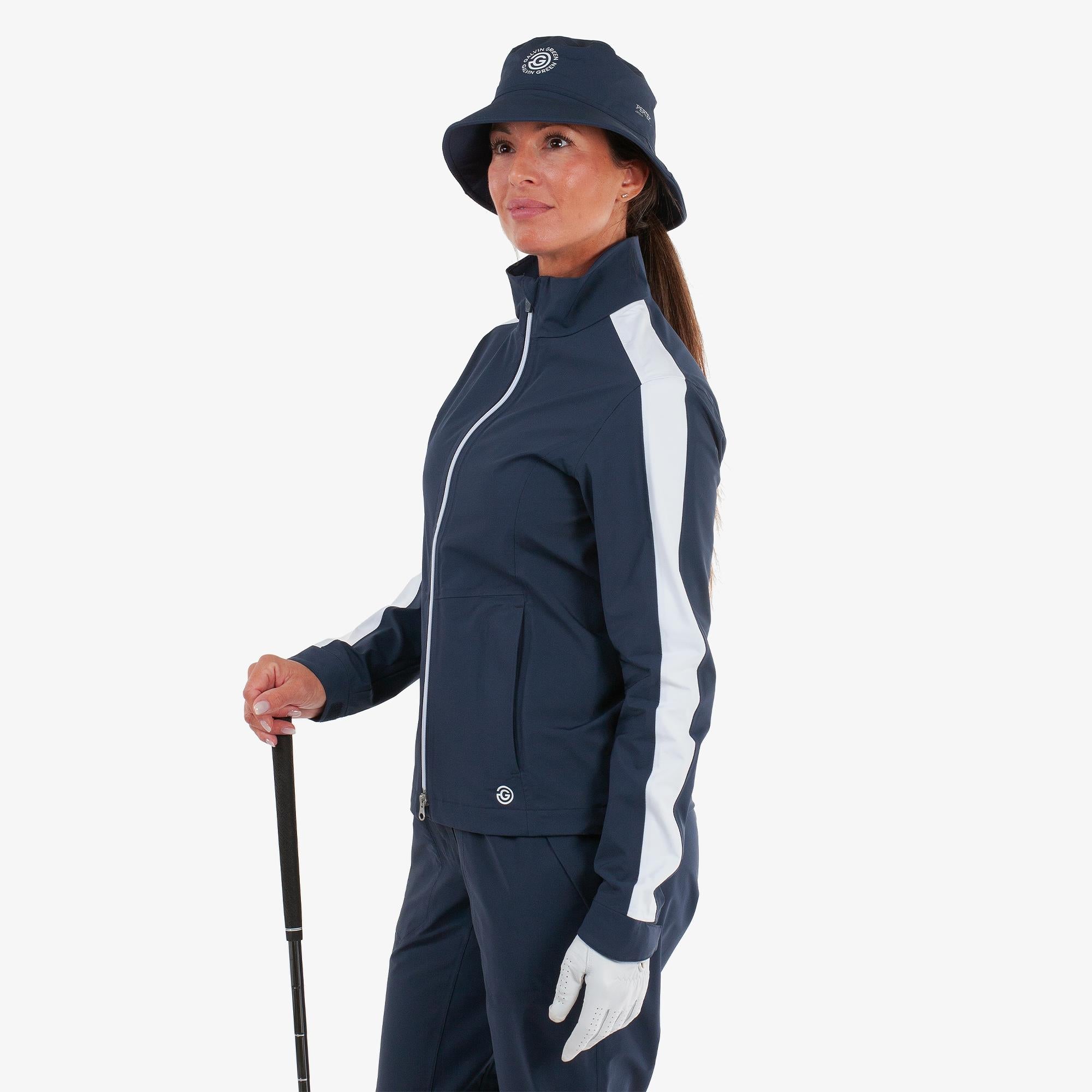 Galvin Green Abby Dryvr Pertex Ladies Waterproof Jacket Navy/White