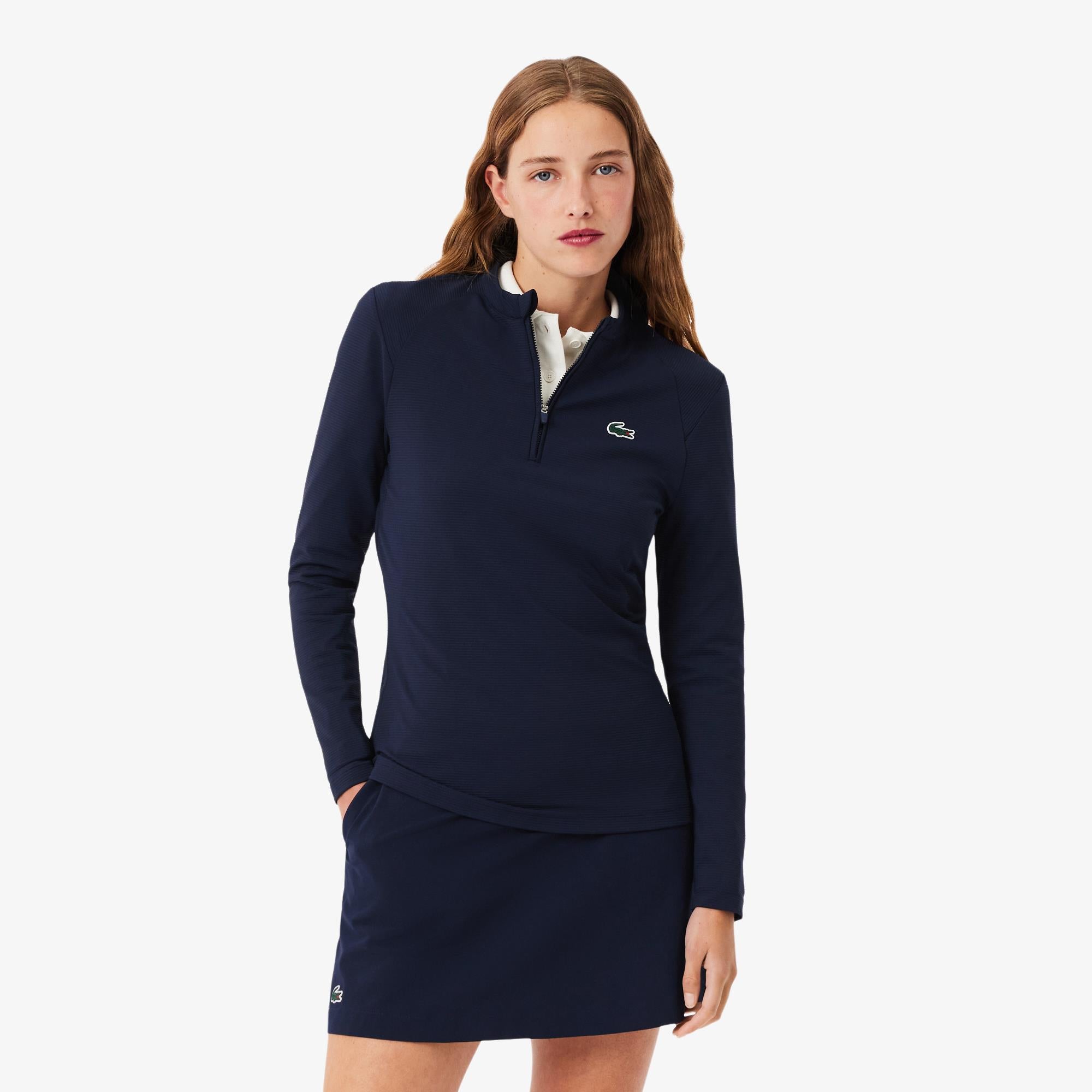 Ladies Lacoste Performance Golf Mid Layer Navy