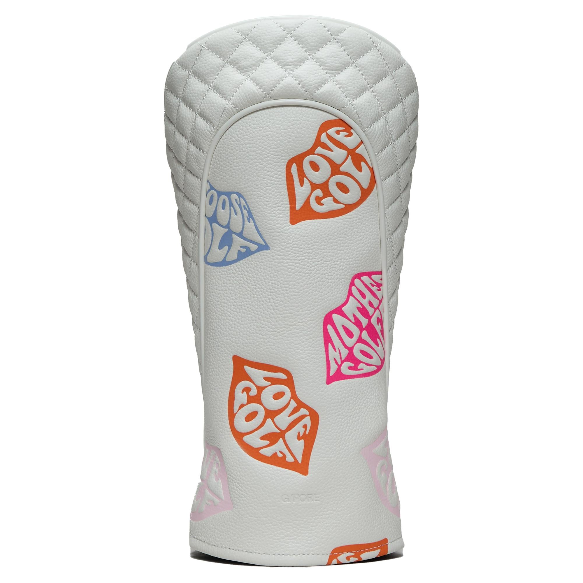 G/FORE Limited Release Embossed Love Golf Leather Ladies Driver Headcover Snow