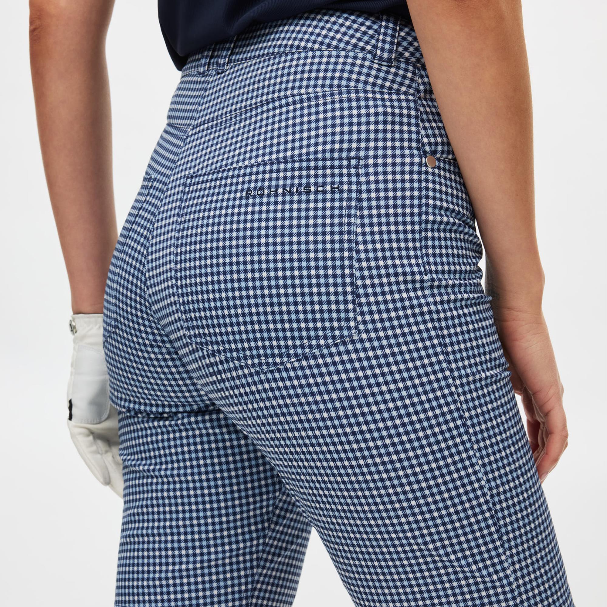 Rohnisch Chie Comfort Stretch Ladies Golf Bermuda Shorts Minicheck Skyway