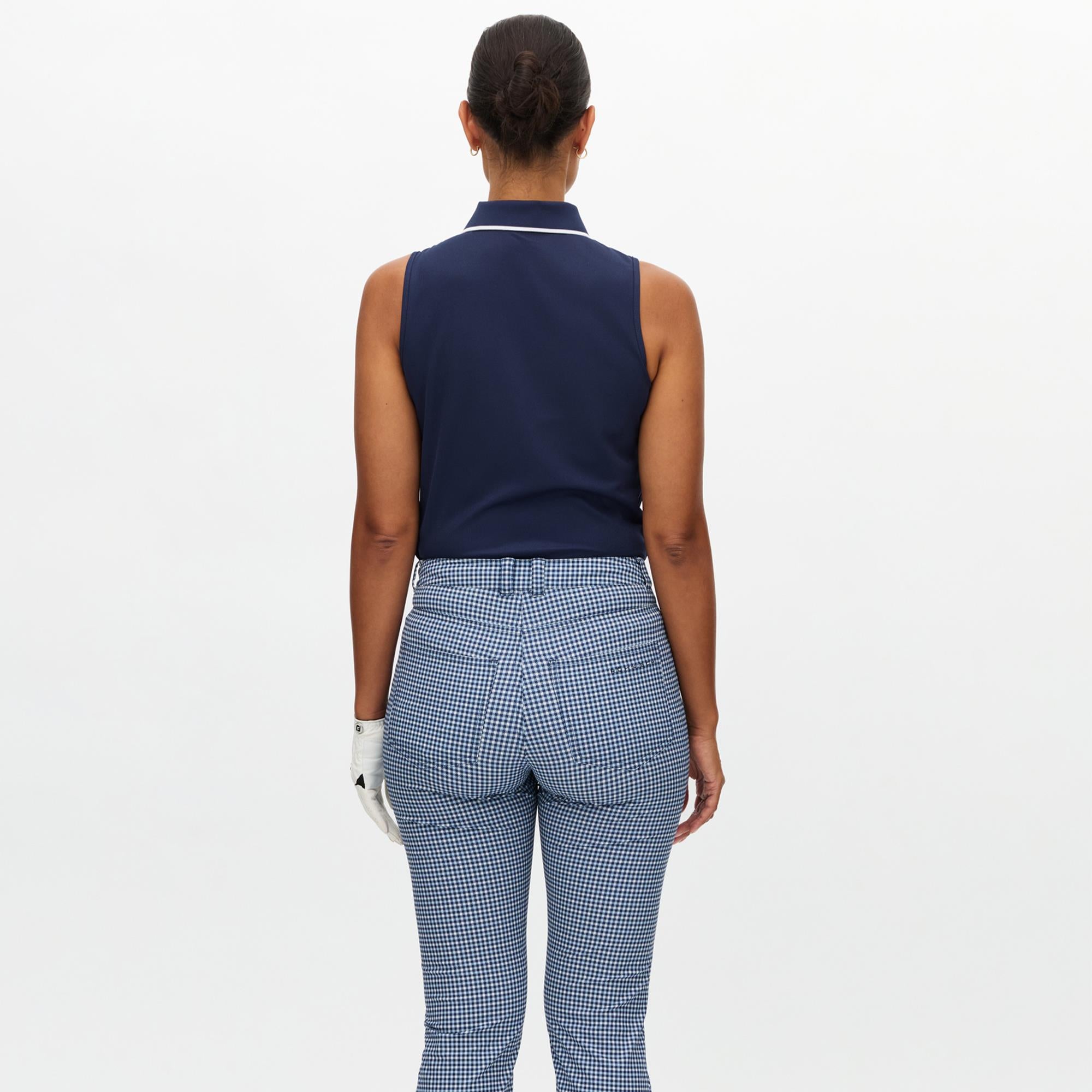 Rohnisch Chie Comfort Stretch Ladies Golf Capri Minicheck Skyway