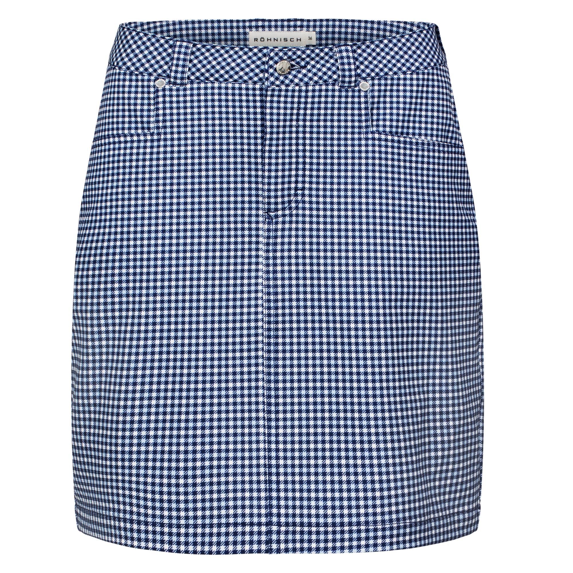 Rohnisch Chie Comfort Stretch Ladies Golf Skort Minicheck Skyway