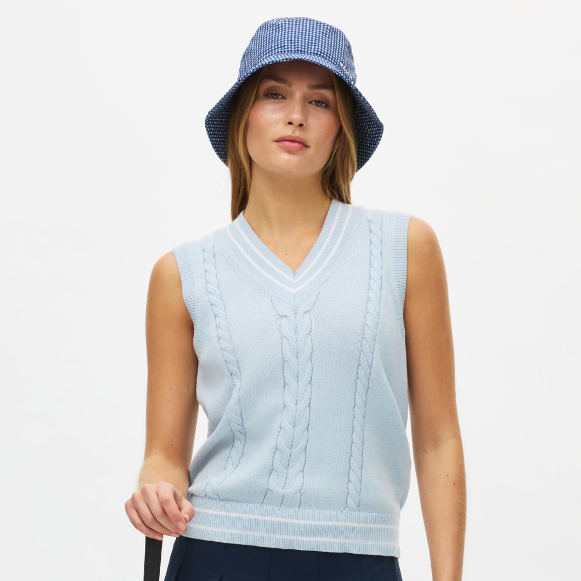 Rohnisch Cotton Cable Ladies Golf Vest Skyway