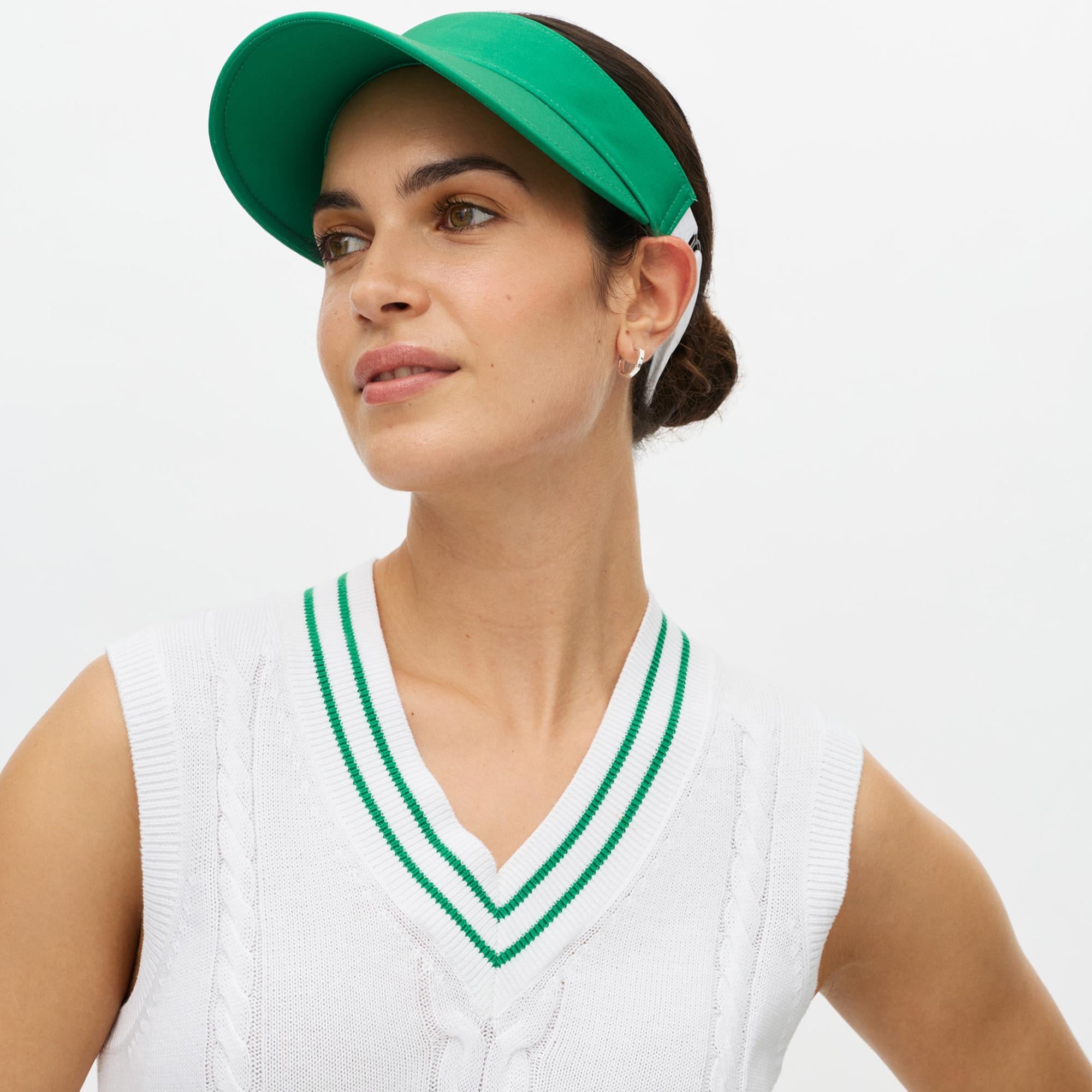 Rohnisch Cotton Cable Ladies Golf Vest White/Green