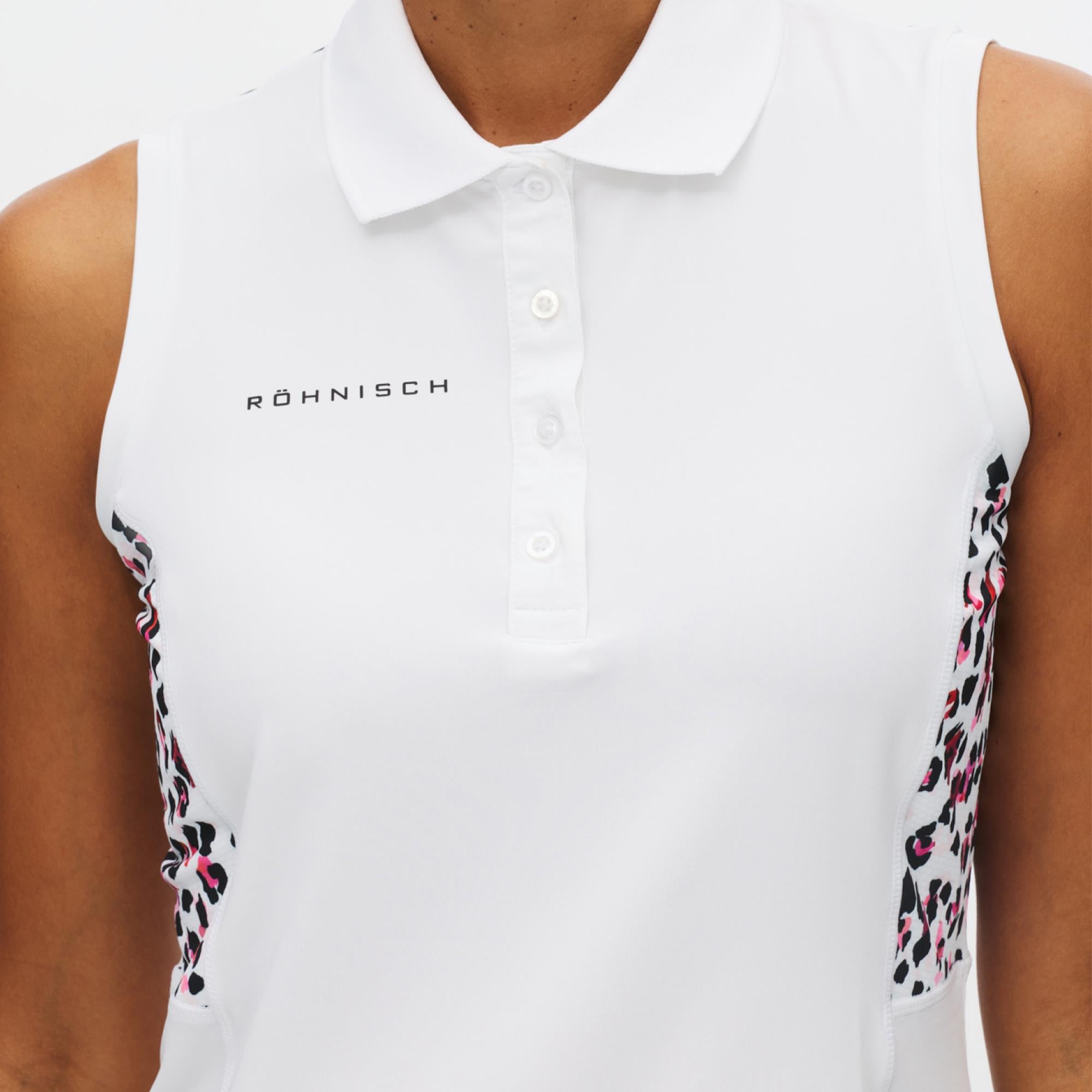 Rohnisch Nicky Sleeveless Ladies Golf Polo Shirt Leo Pink/Beet