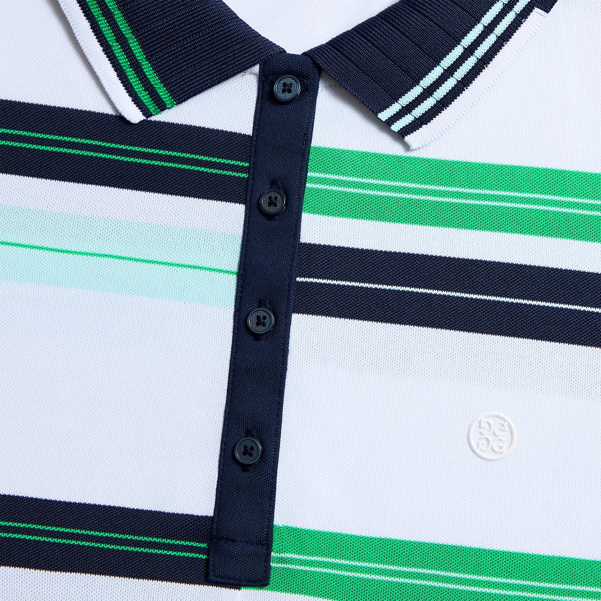 G/FORE Engineered Stripe Tech Pique Ladies Golf Polo Snow