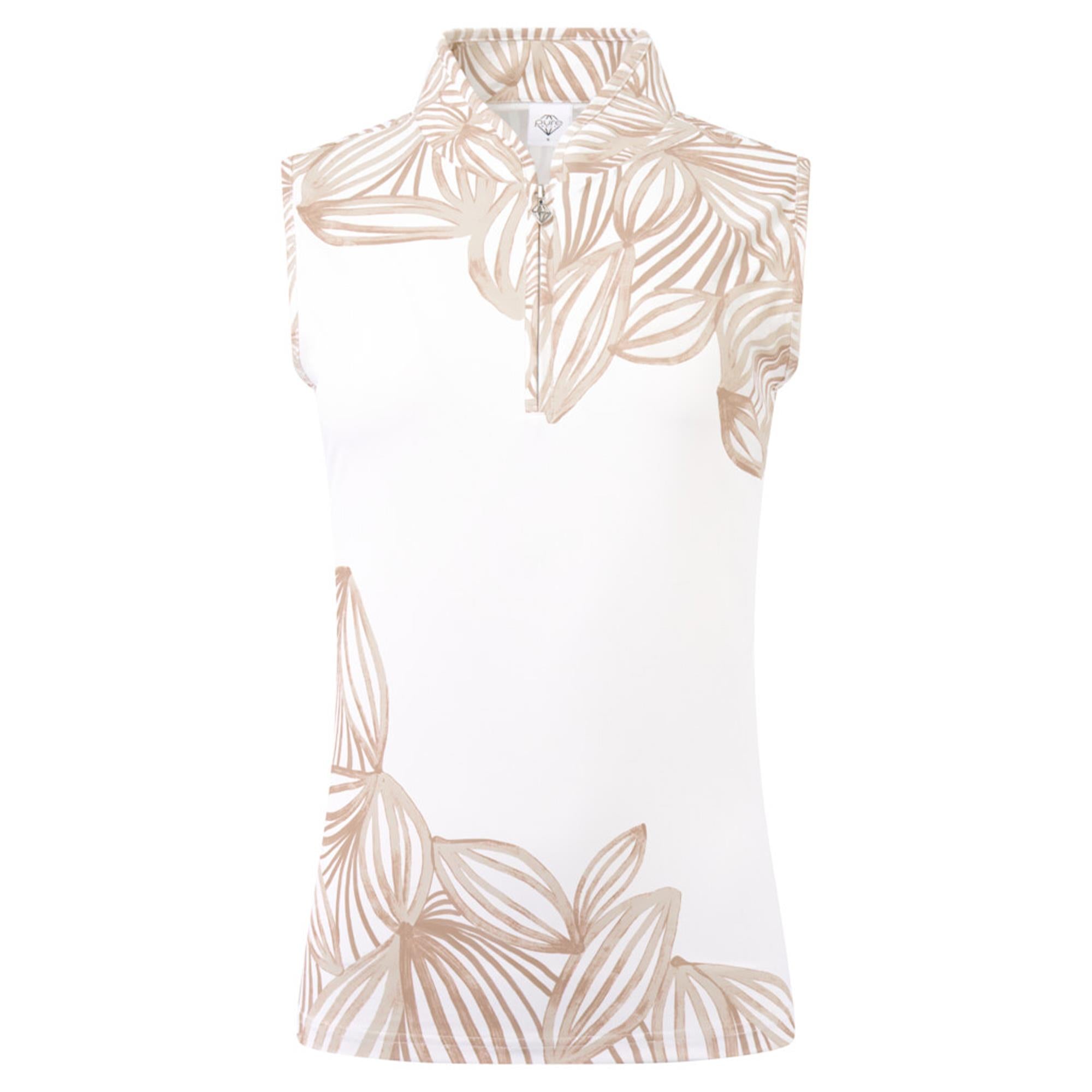 Pure Golf Aria Sleeveless Ladies Golf Polo Shirt Whitecap Whisper