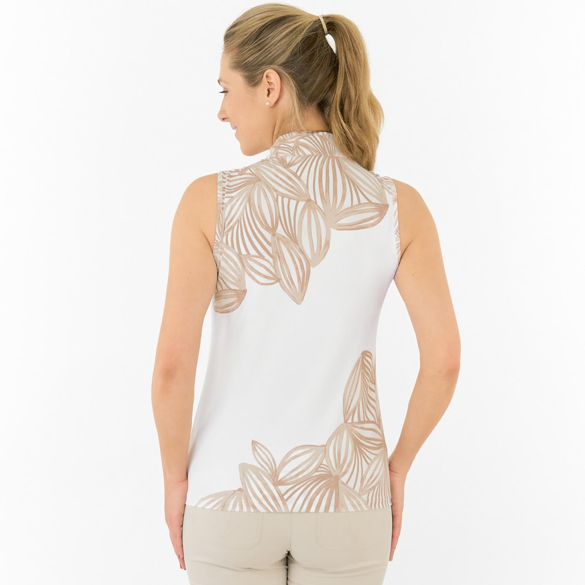 Pure Golf Aria Sleeveless Ladies Golf Polo Shirt Whitecap Whisper