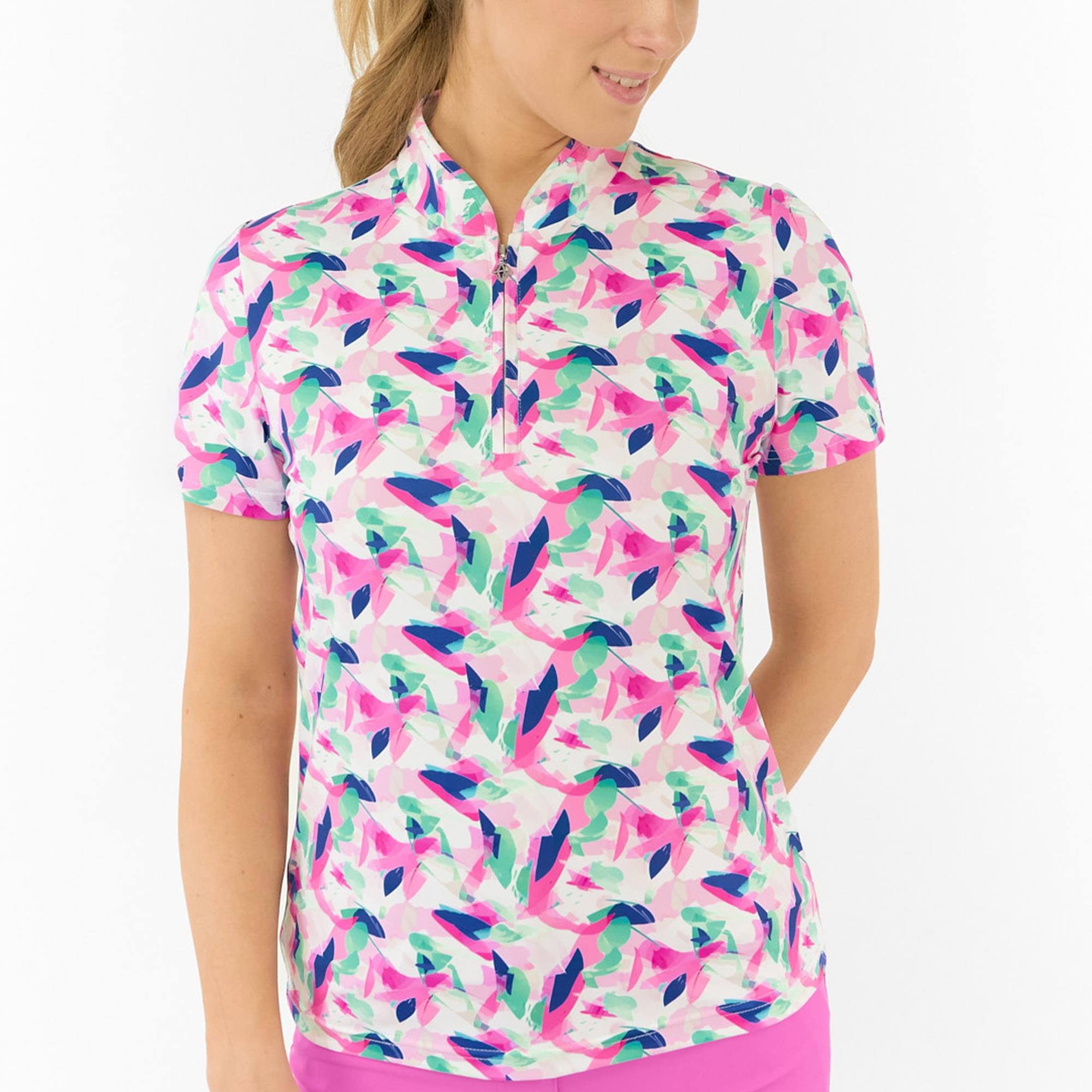Pure Golf Ellen Short Sleeve Ladies Golf Polo Shirt Portrait Of Paradise