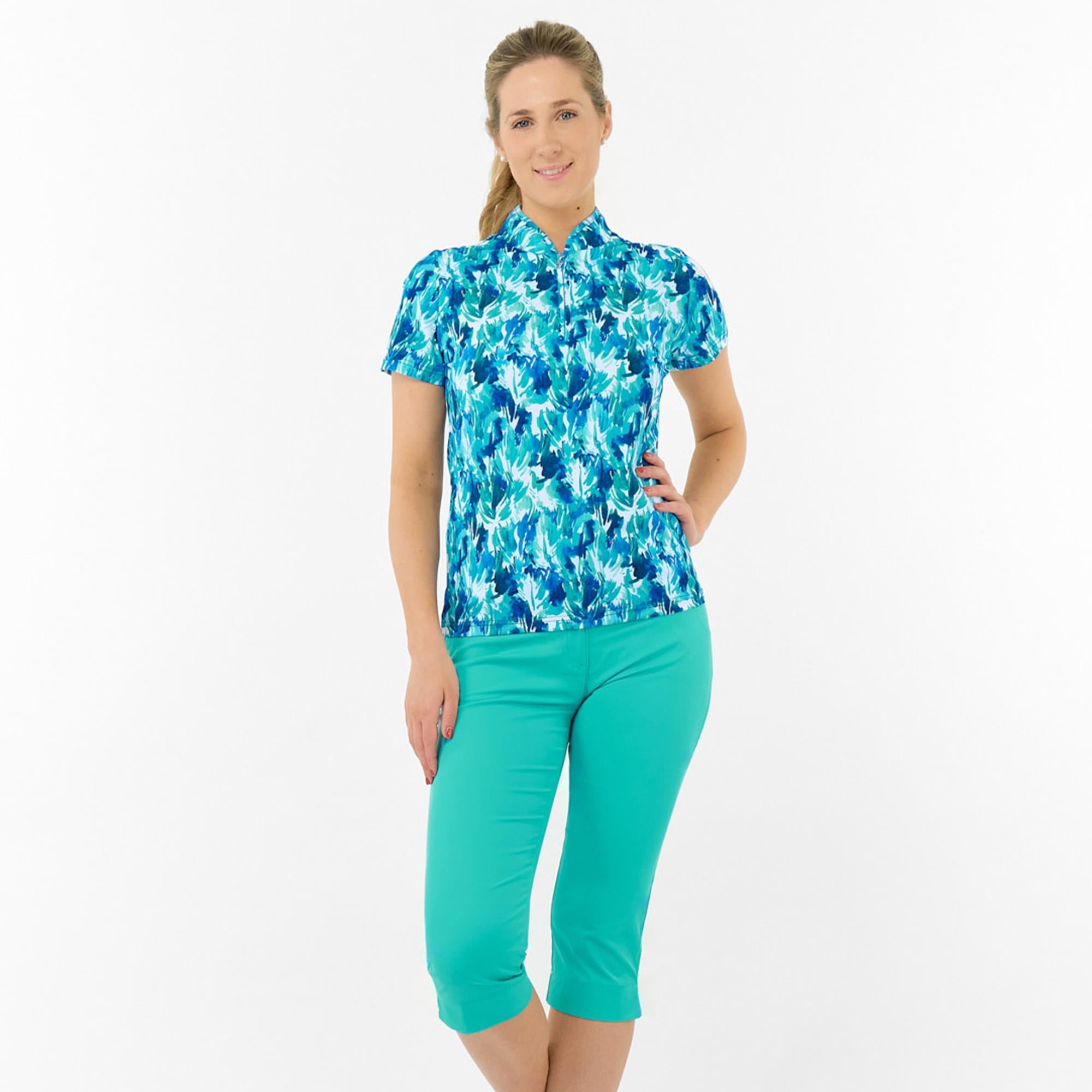Pure Golf Ellen Short Sleeve Ladies Golf Polo Shirt Water Lily