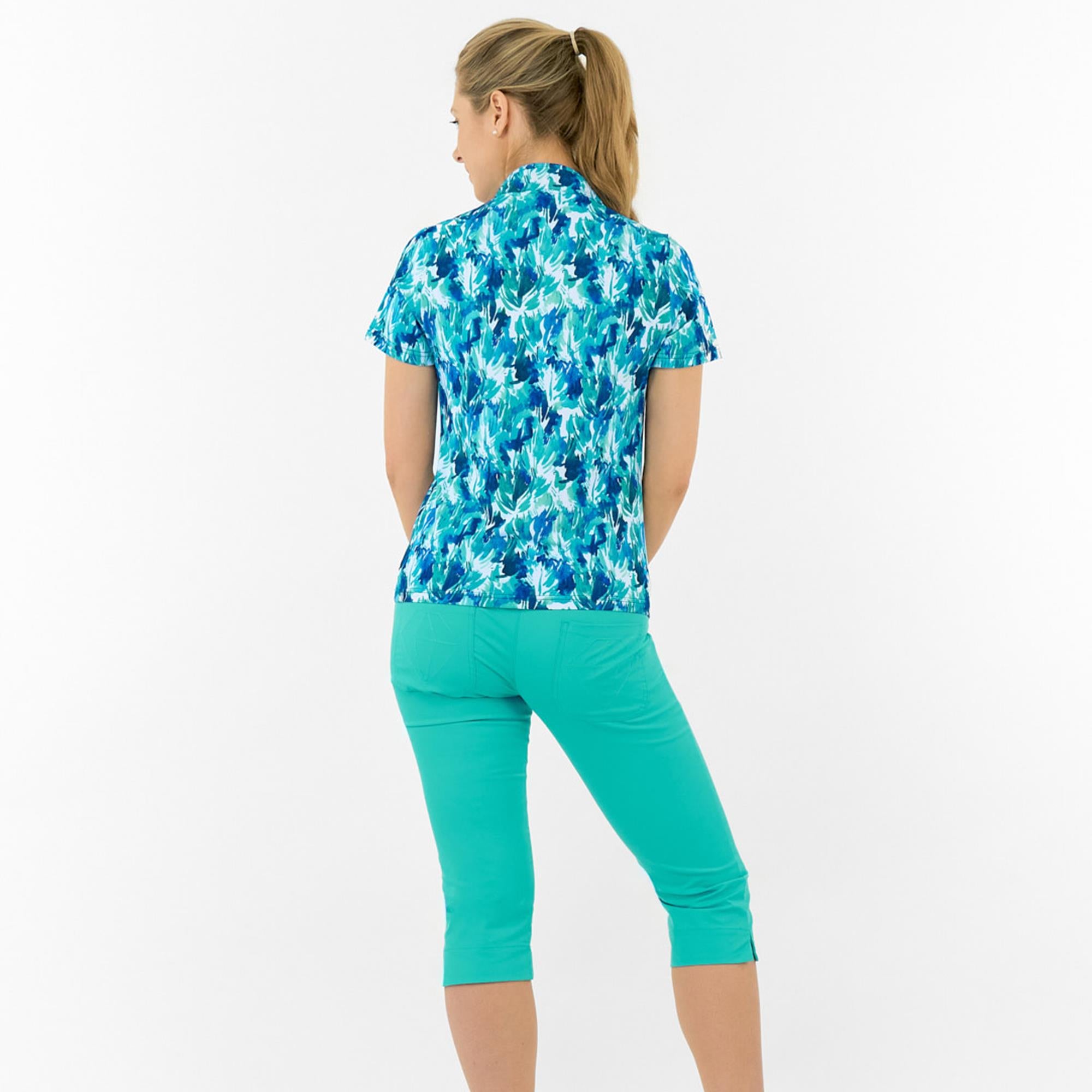 Pure Golf Ellen Short Sleeve Ladies Golf Polo Shirt Water Lily