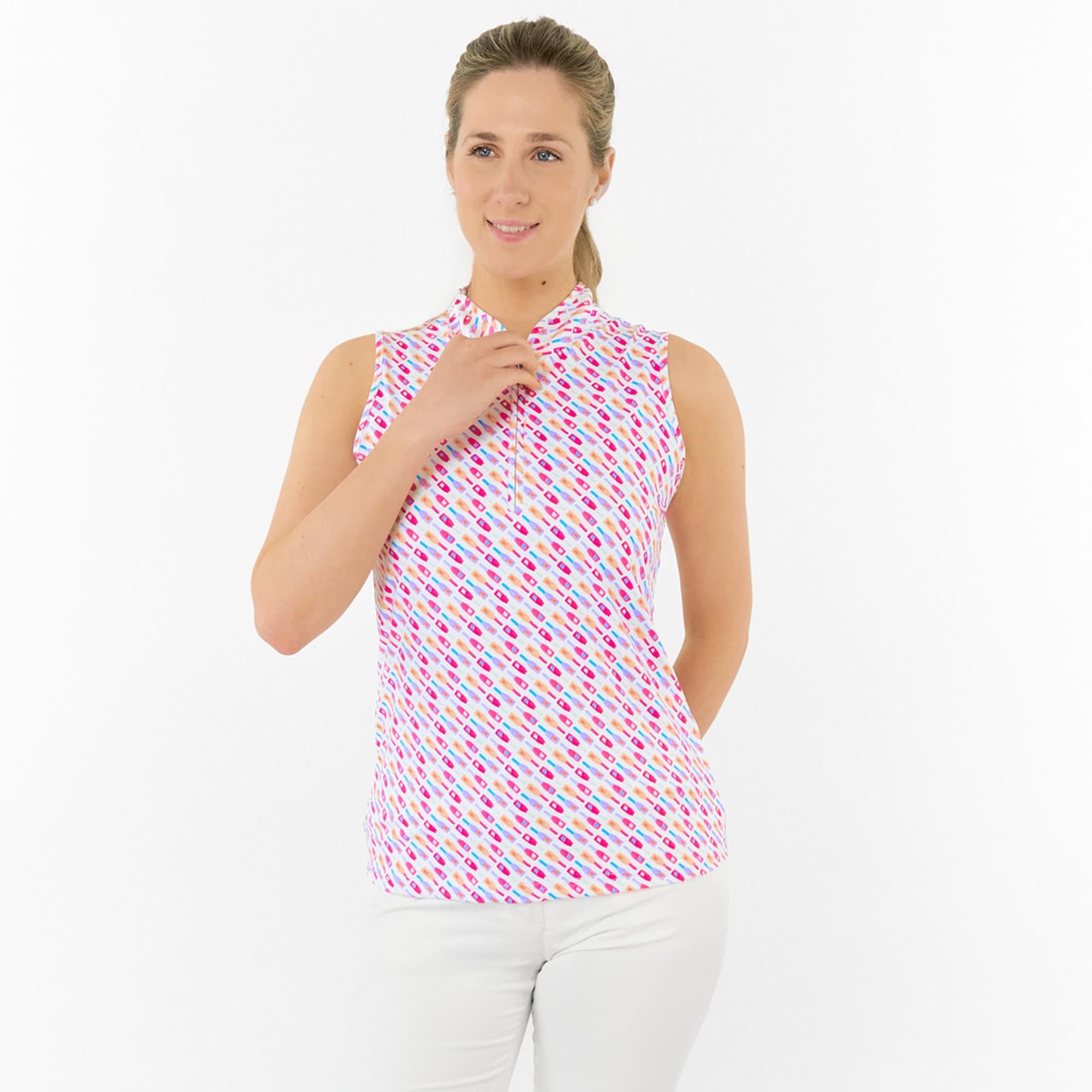 Pure Golf Ellen Sleeveless Ladies Golf Polo Shirt Fairway Fizz