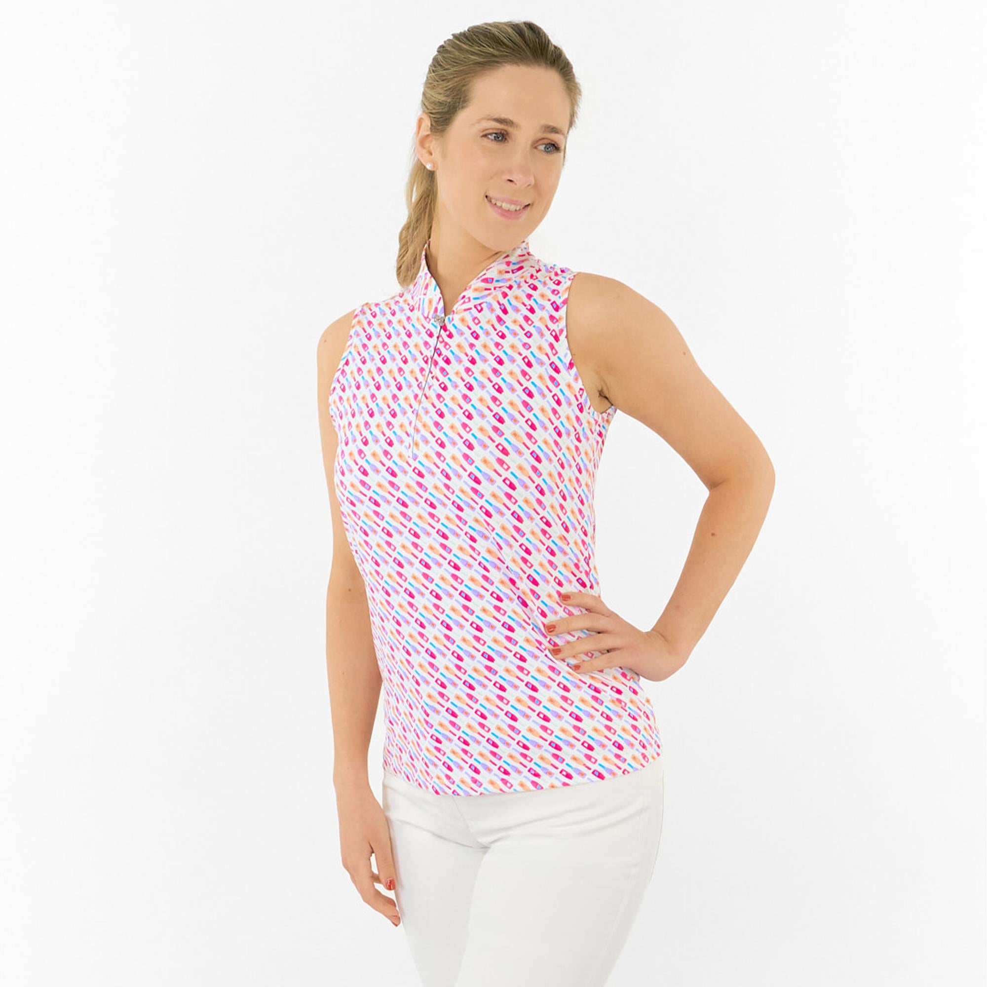 Pure Golf Ellen Sleeveless Ladies Golf Polo Shirt Fairway Fizz