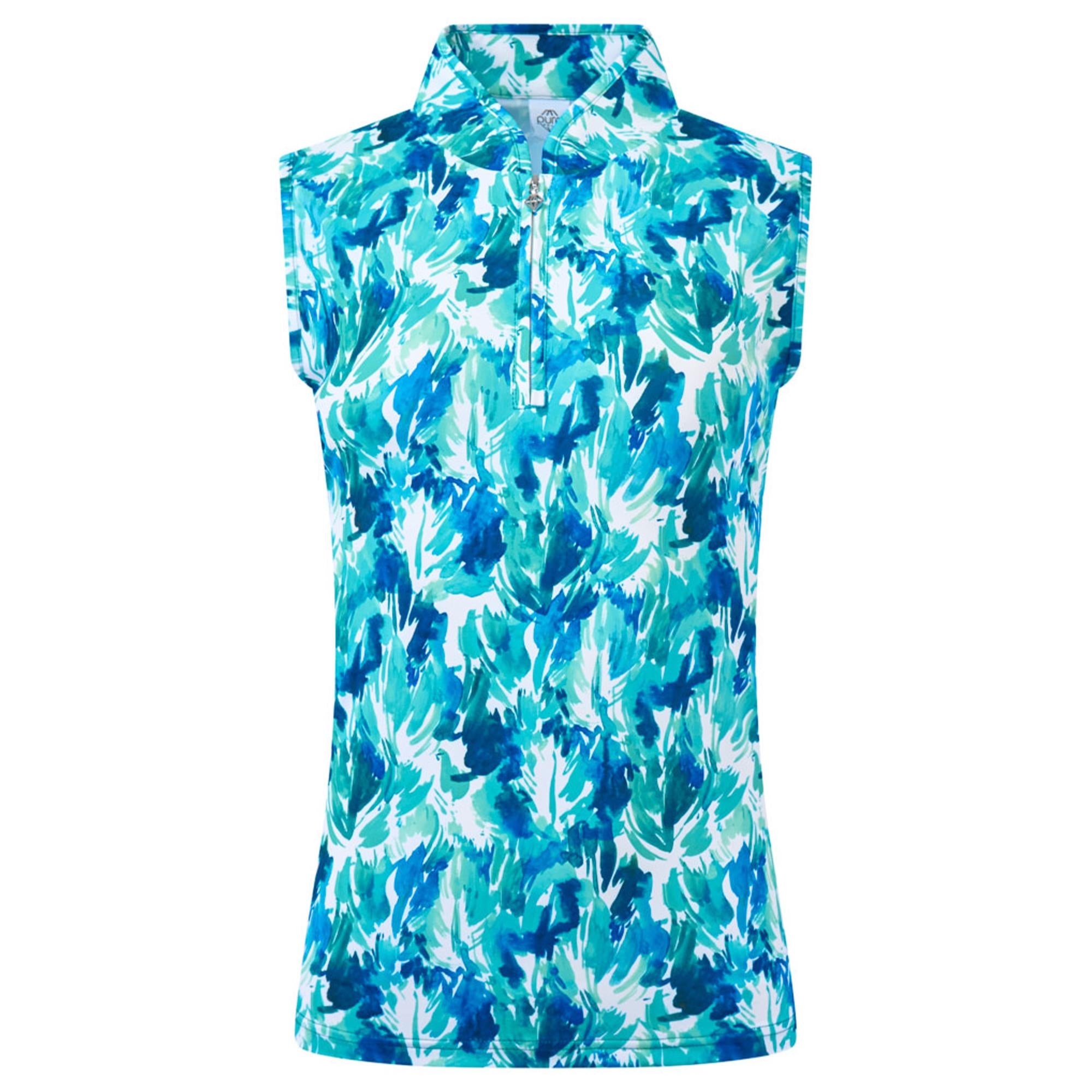 Pure Golf Ellen Sleeveless Ladies Golf Polo Shirt Water Lily