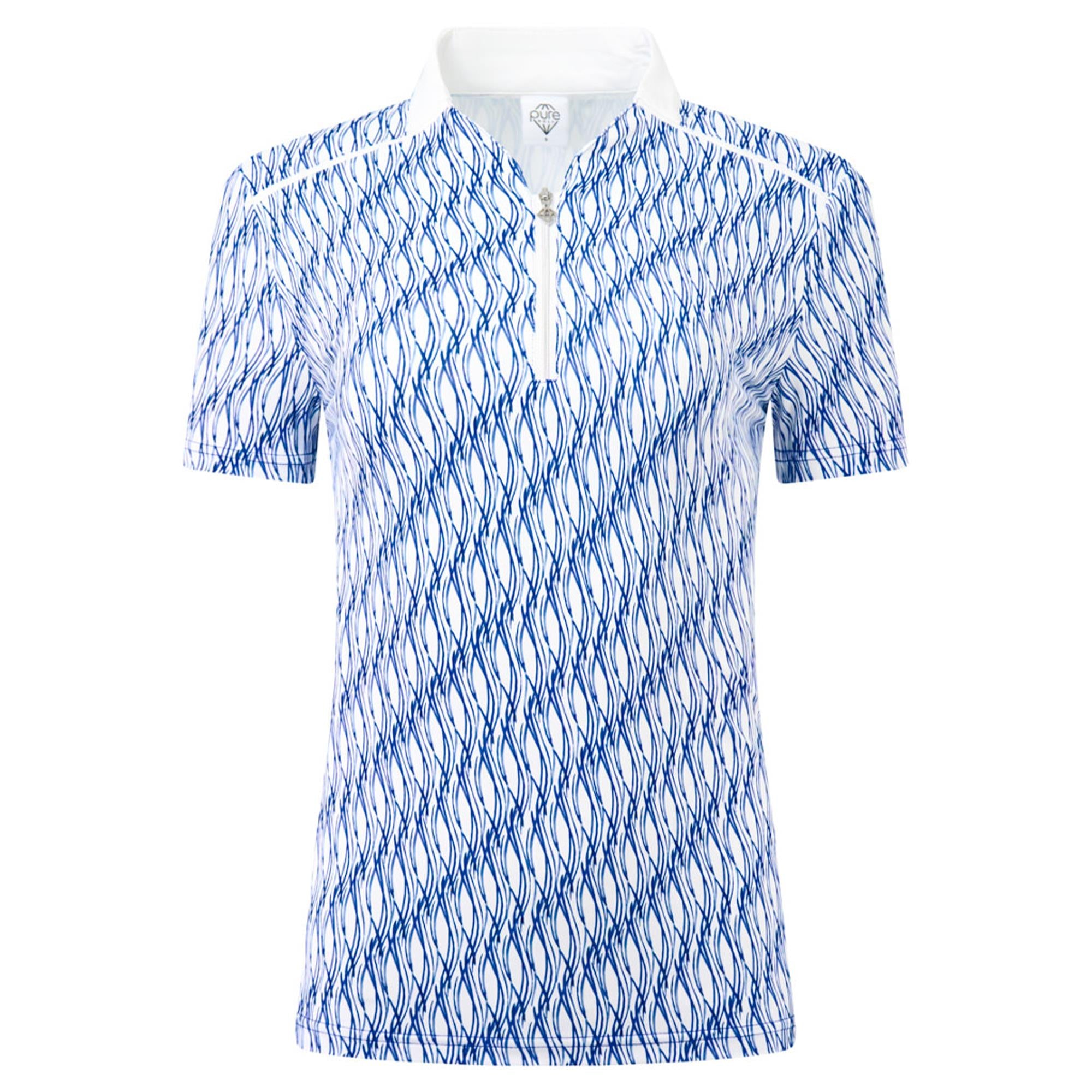 Pure Golf Felicity Short Sleeve Ladies Golf Polo Shirt Tidal Wash