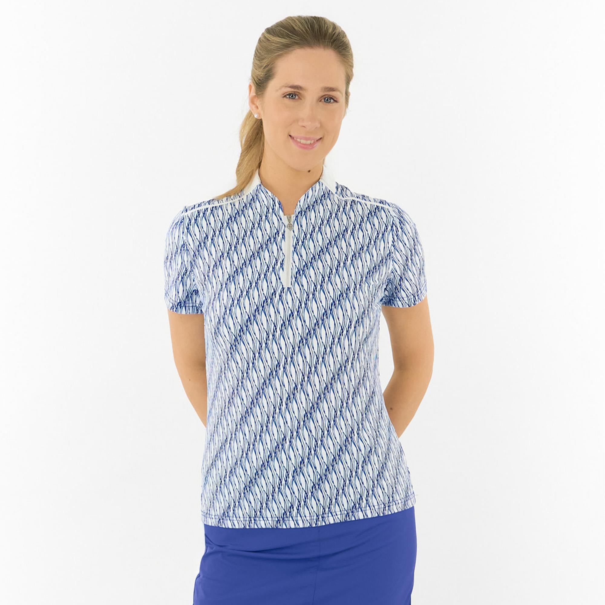 Pure Golf Felicity Short Sleeve Ladies Golf Polo Shirt Tidal Wash