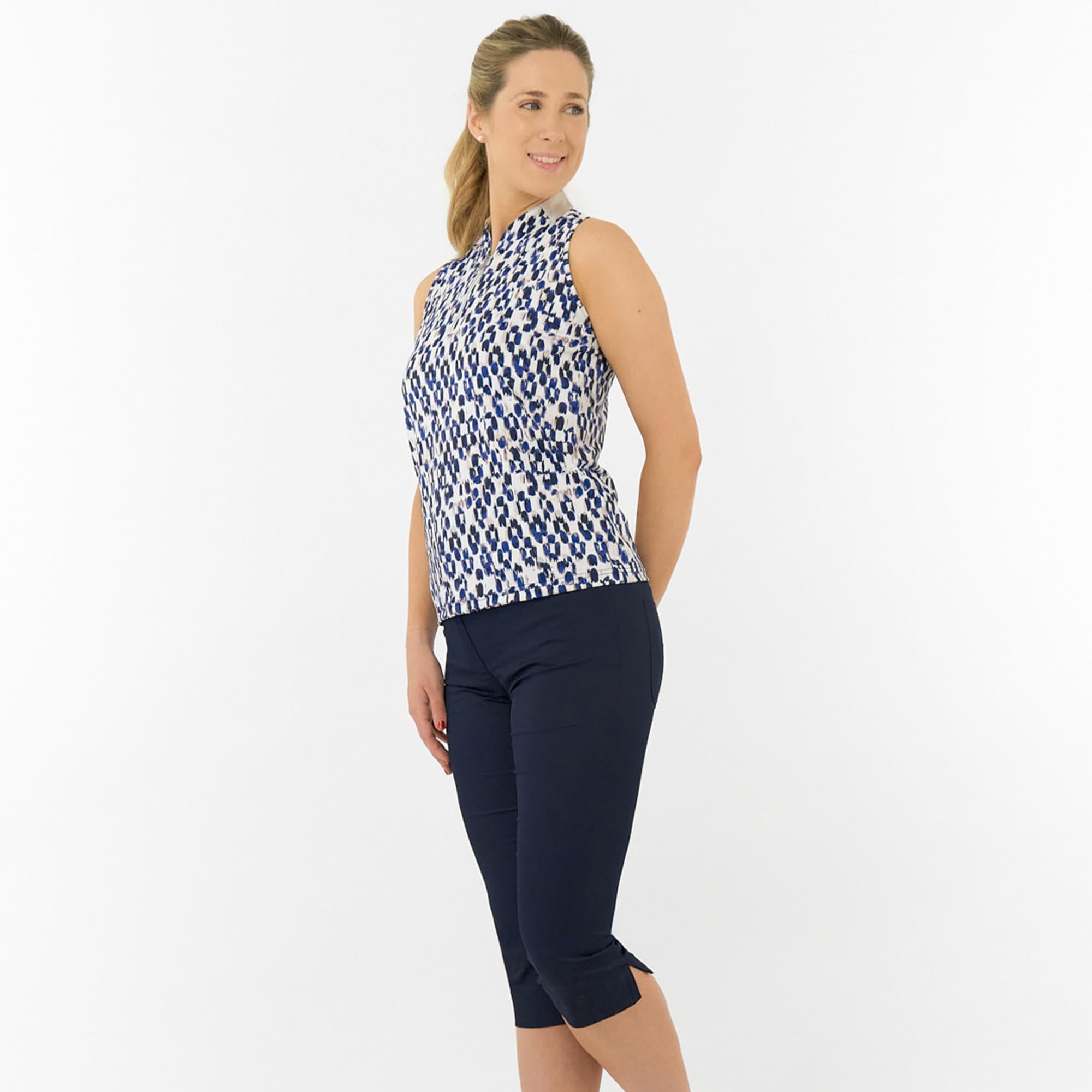 Pure Golf Felicity Sleeveless Ladies Golf Polo Shirt Sands Of Time
