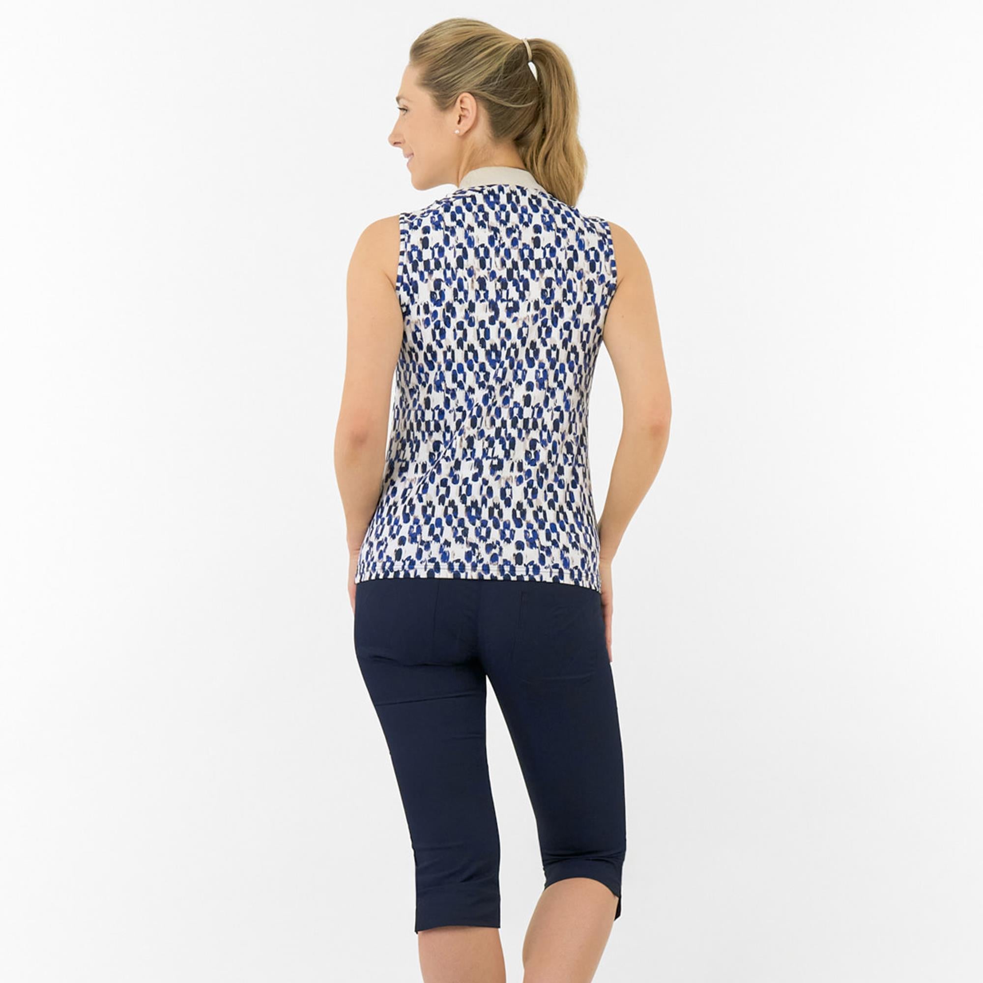 Pure Golf Felicity Sleeveless Ladies Golf Polo Shirt Sands Of Time