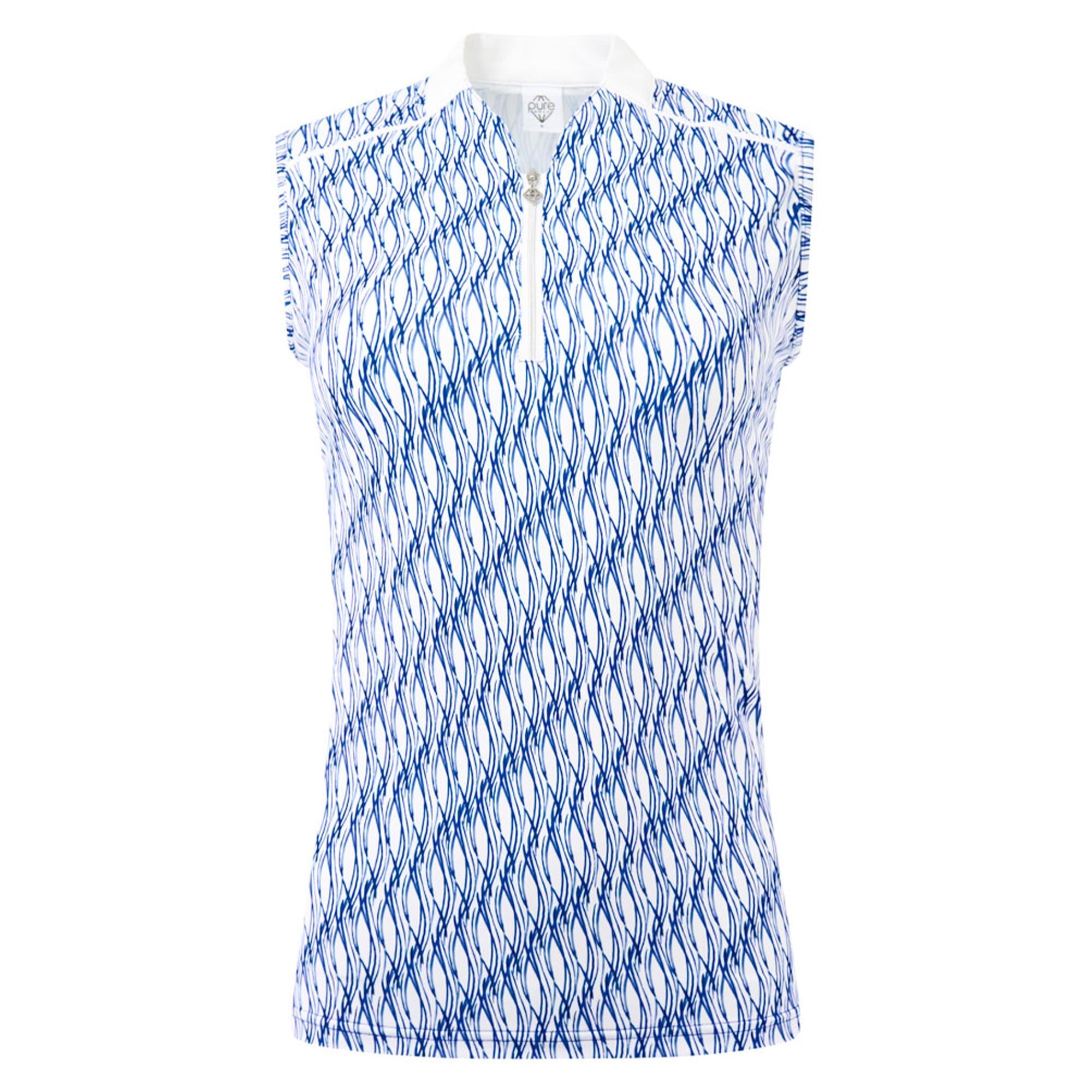 Pure Golf Felicity Sleeveless Ladies Golf Polo Shirt Tidal Wash