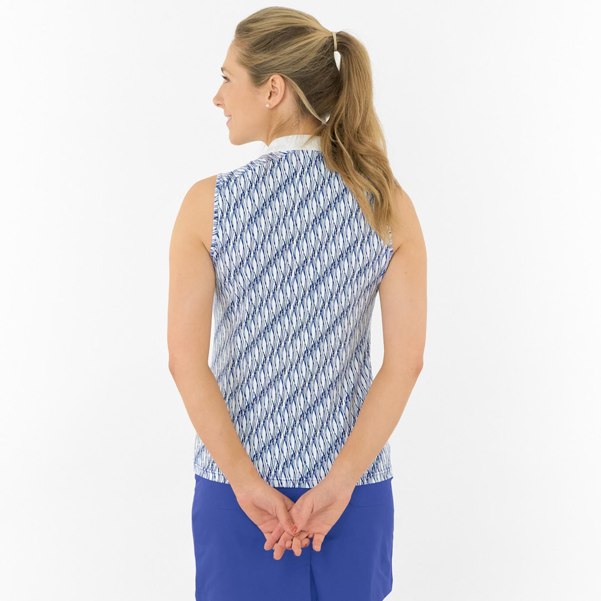 Pure Golf Felicity Sleeveless Ladies Golf Polo Shirt Tidal Wash