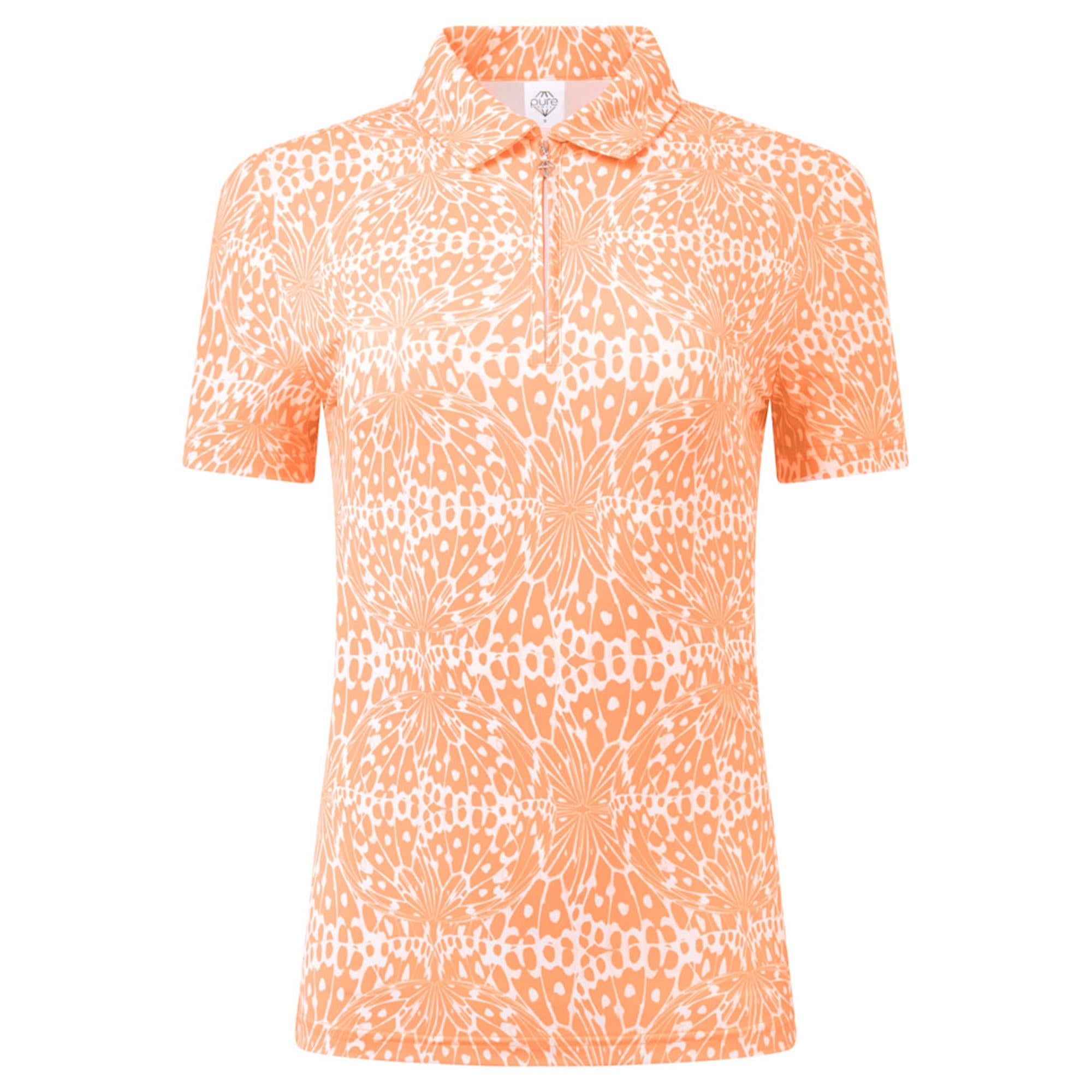 Pure Golf Amity Short Sleeve Ladies Golf Polo Shirt Cantaloupe Crescent