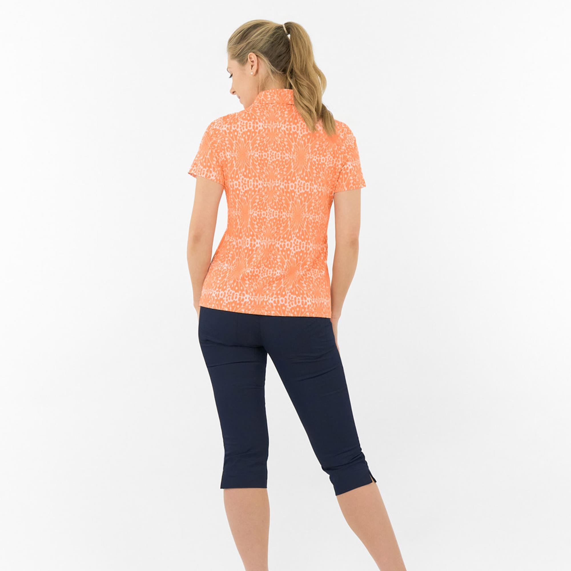 Pure Golf Amity Short Sleeve Ladies Golf Polo Shirt Cantaloupe Crescent