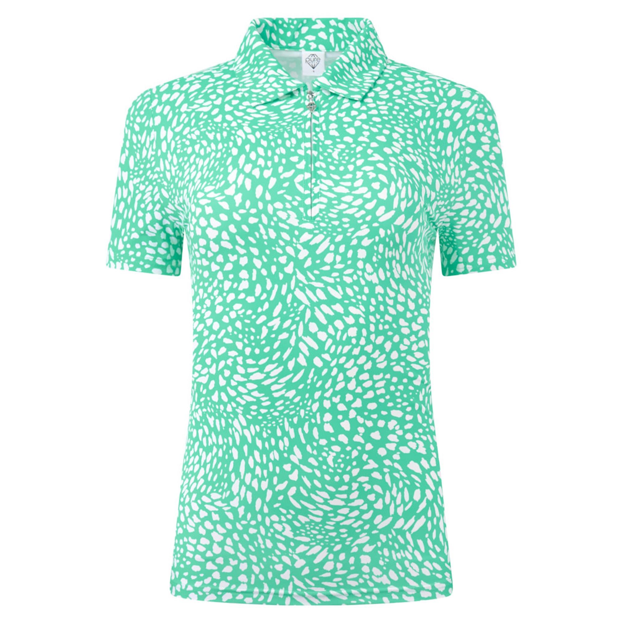 Pure Golf Amity Short Sleeve Ladies Golf Polo Shirt Sweet Pea Awe