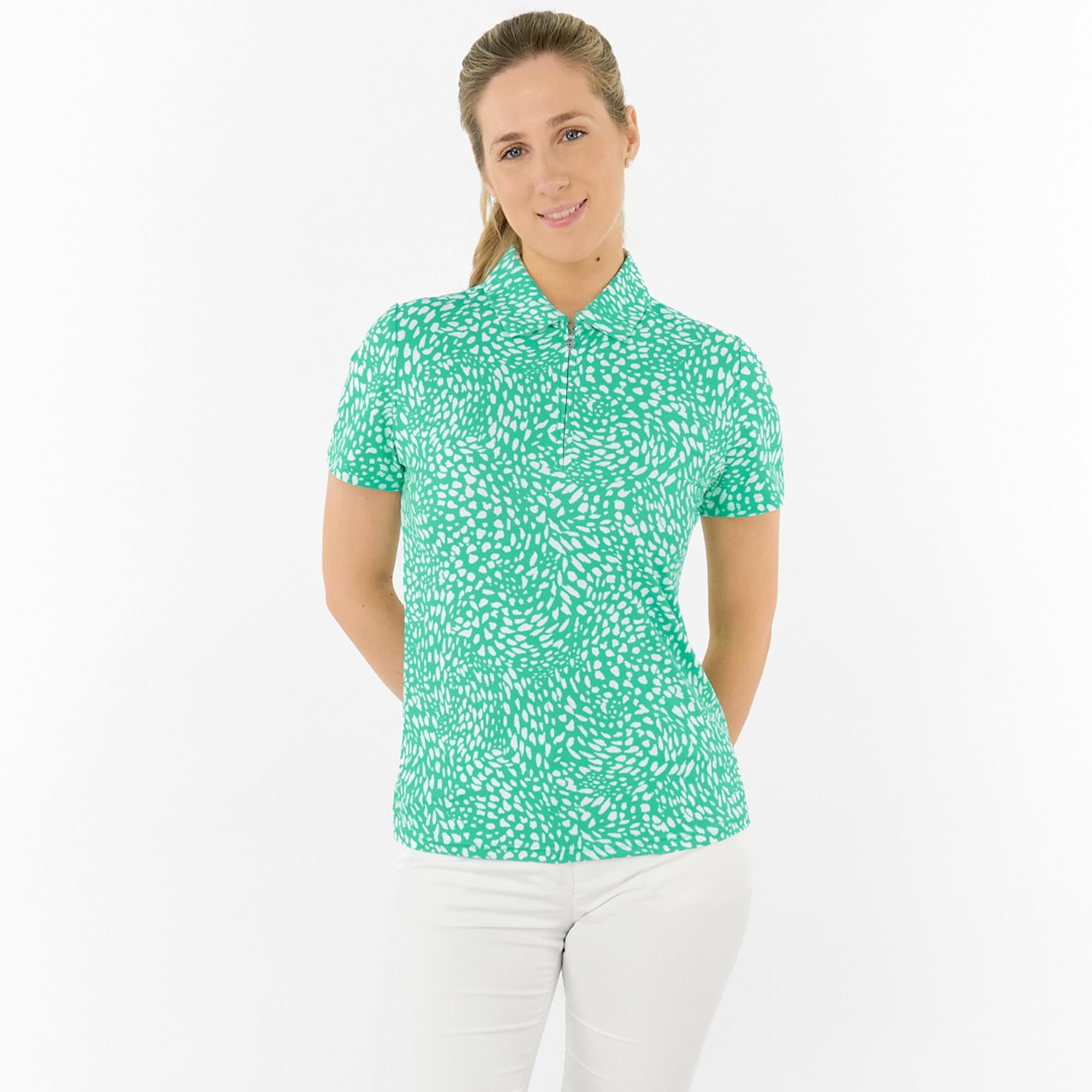 Pure Golf Amity Short Sleeve Ladies Golf Polo Shirt Sweet Pea Awe