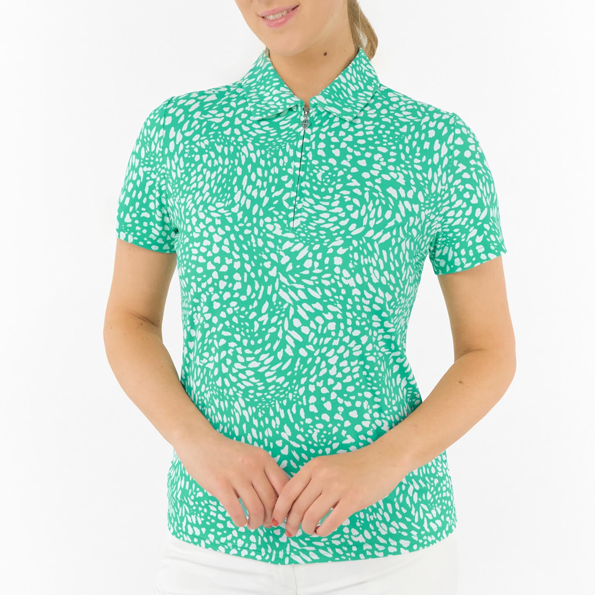 Pure Golf Amity Short Sleeve Ladies Golf Polo Shirt Sweet Pea Awe