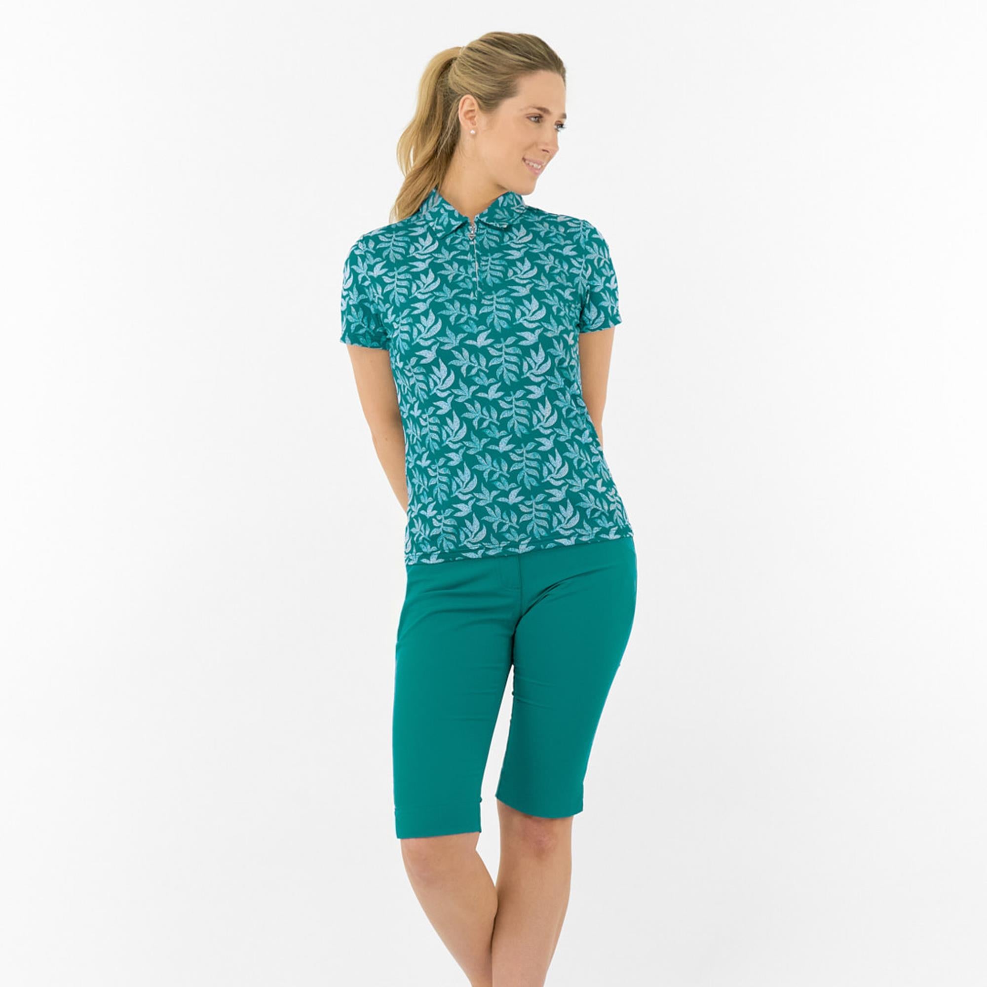 Pure Golf Amity Short Sleeve Ladies Golf Polo Shirt Teal Frondescence