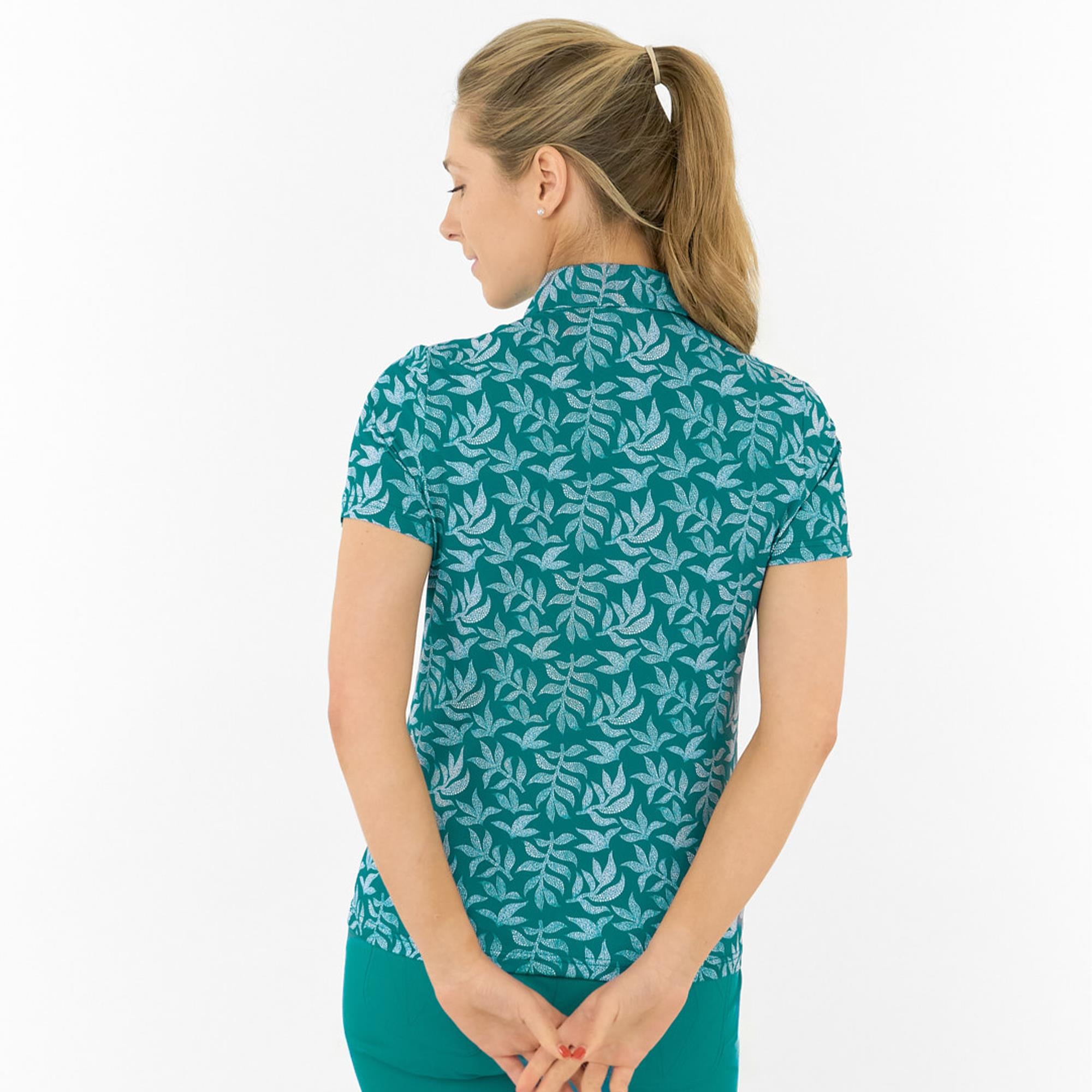 Pure Golf Amity Short Sleeve Ladies Golf Polo Shirt Teal Frondescence