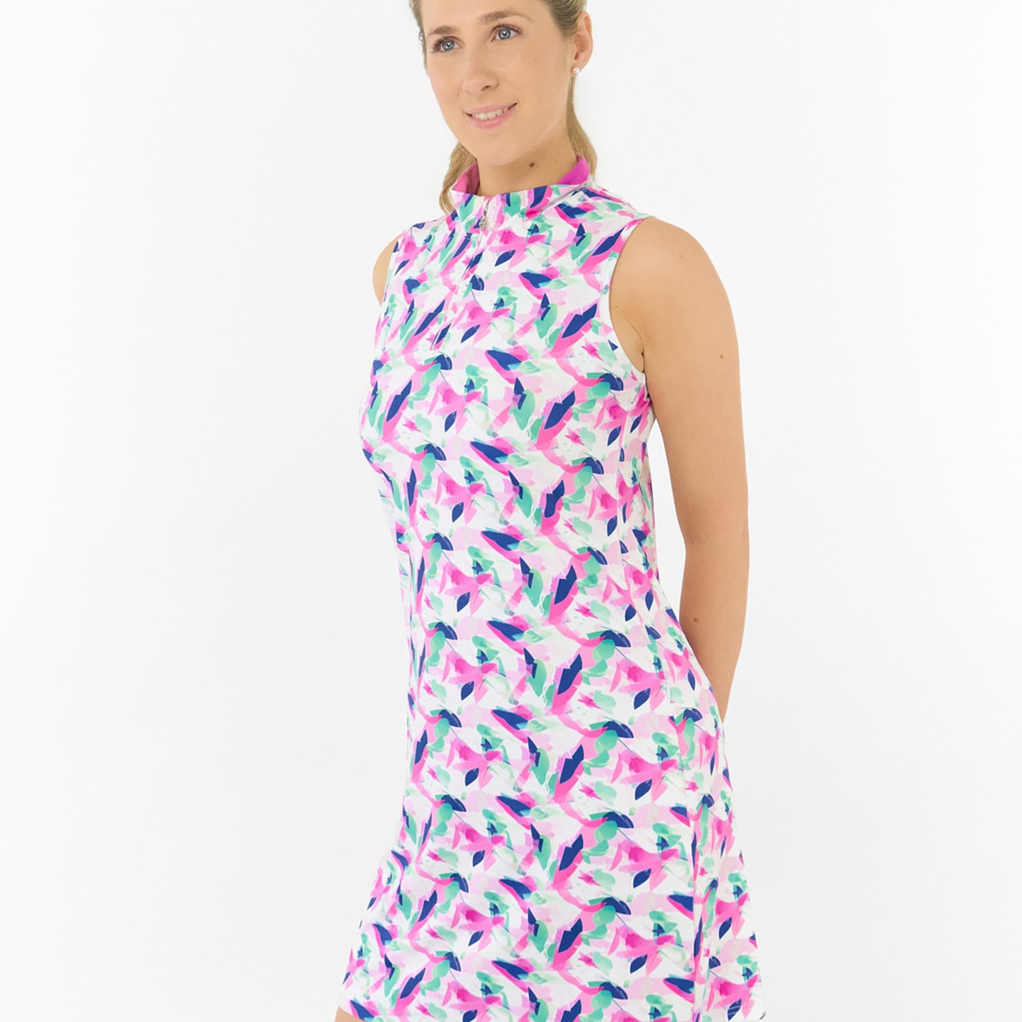 Pure Golf Miley Ladies Sleeveless Golf Dress Portrait Of Paradise