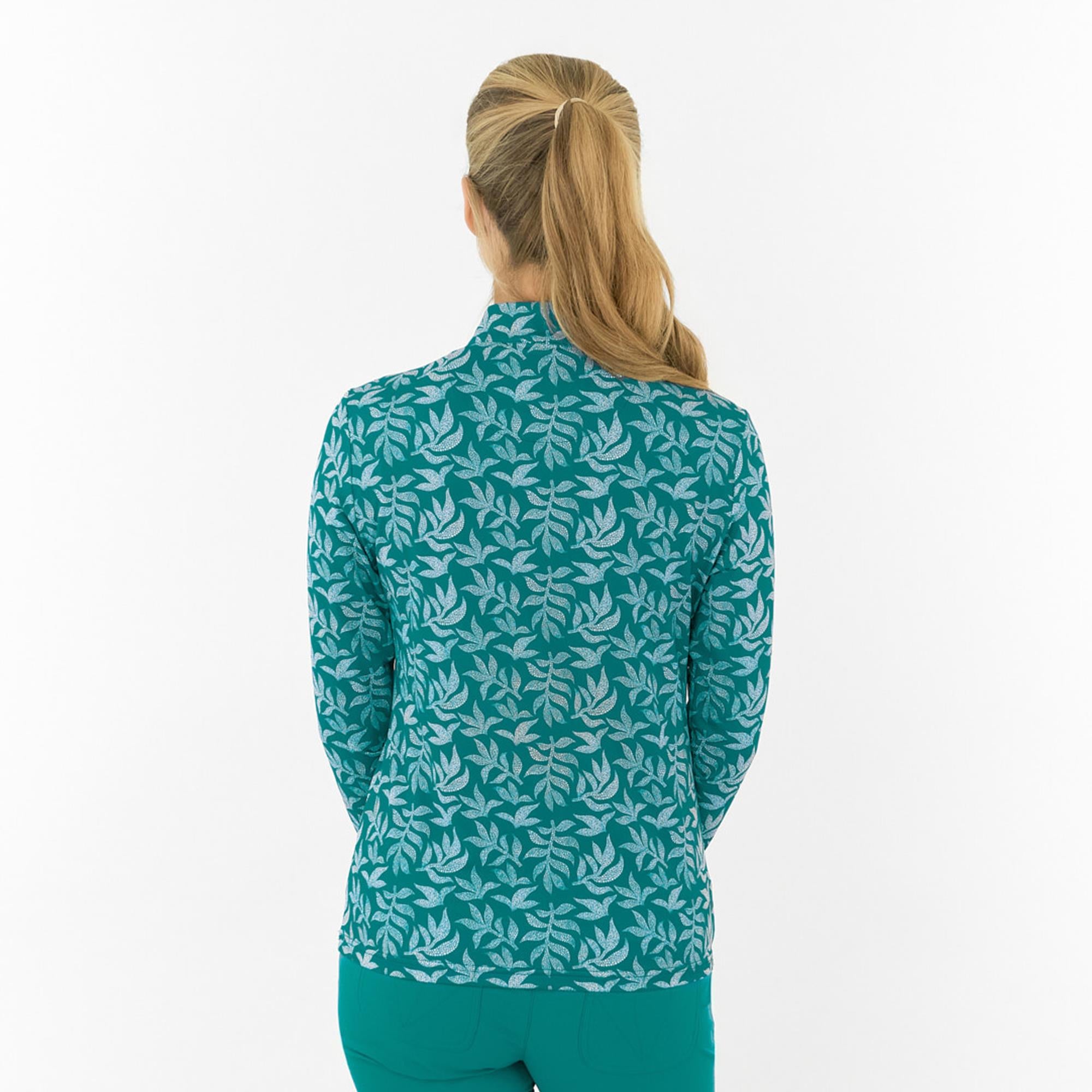Pure Golf Serenity Ladies Golf Mid Layer Teal Frondescence
