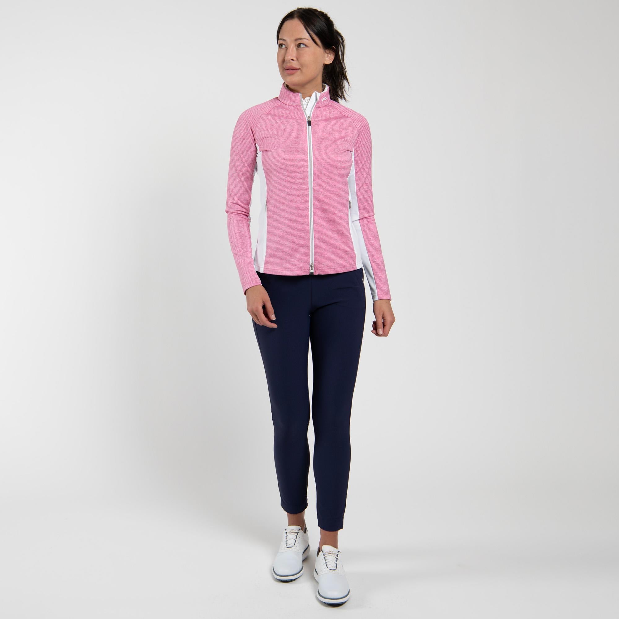 KJUS Emelia Ladies Golf Mid Layer Peony/White