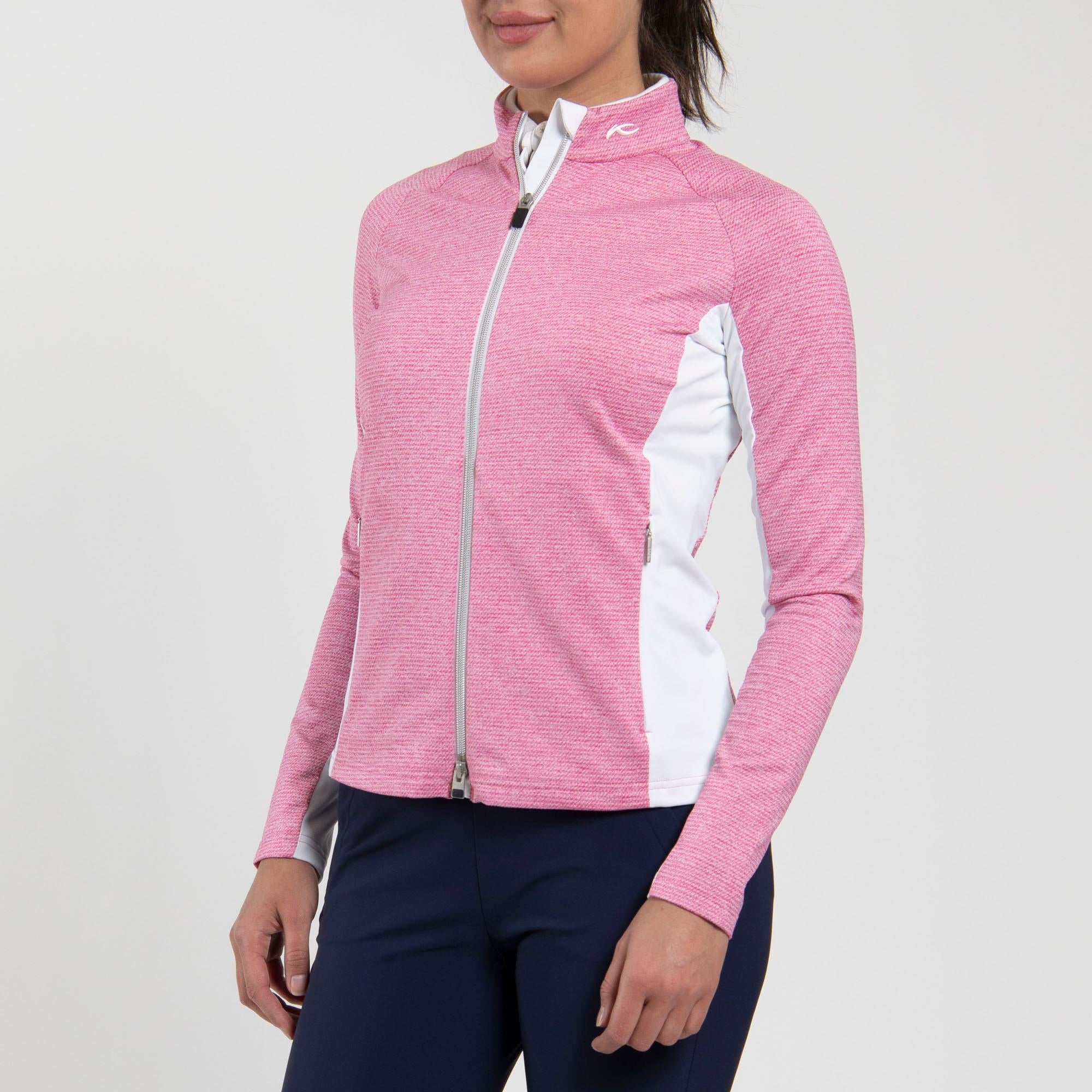 KJUS Emelia Ladies Golf Mid Layer Peony/White