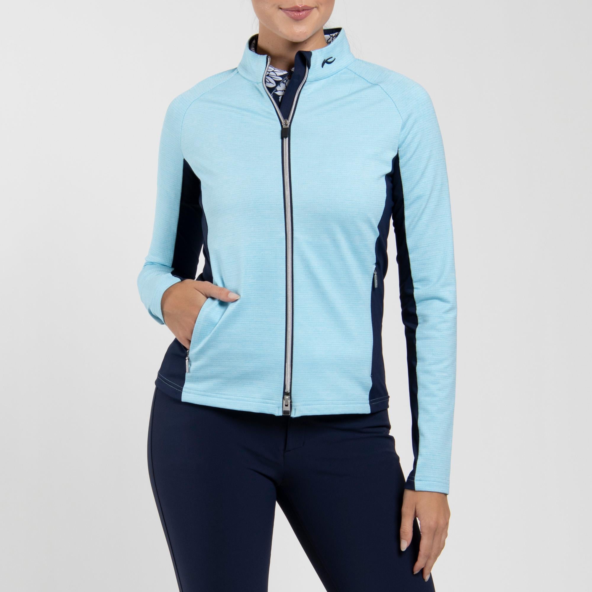 KJUS Emelia Ladies Golf Mid Layer Poolside/Atlanta Blue