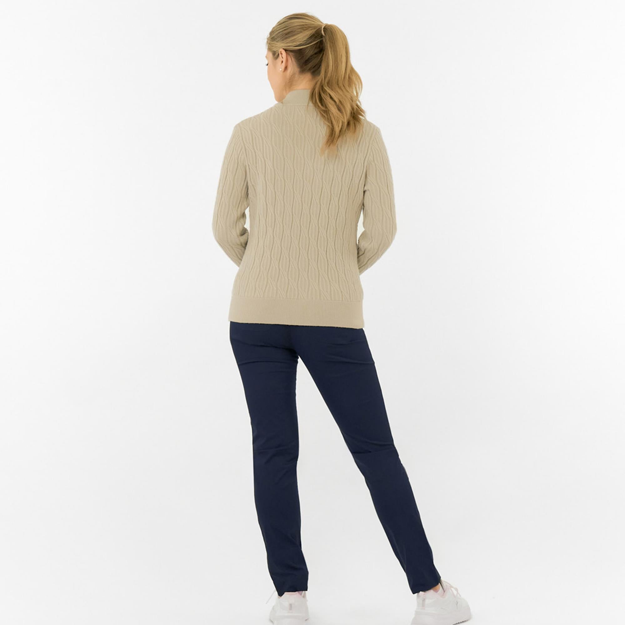 Pure Golf Sorrell Margot Knit Lined Ladies Golf Jumper Oyster