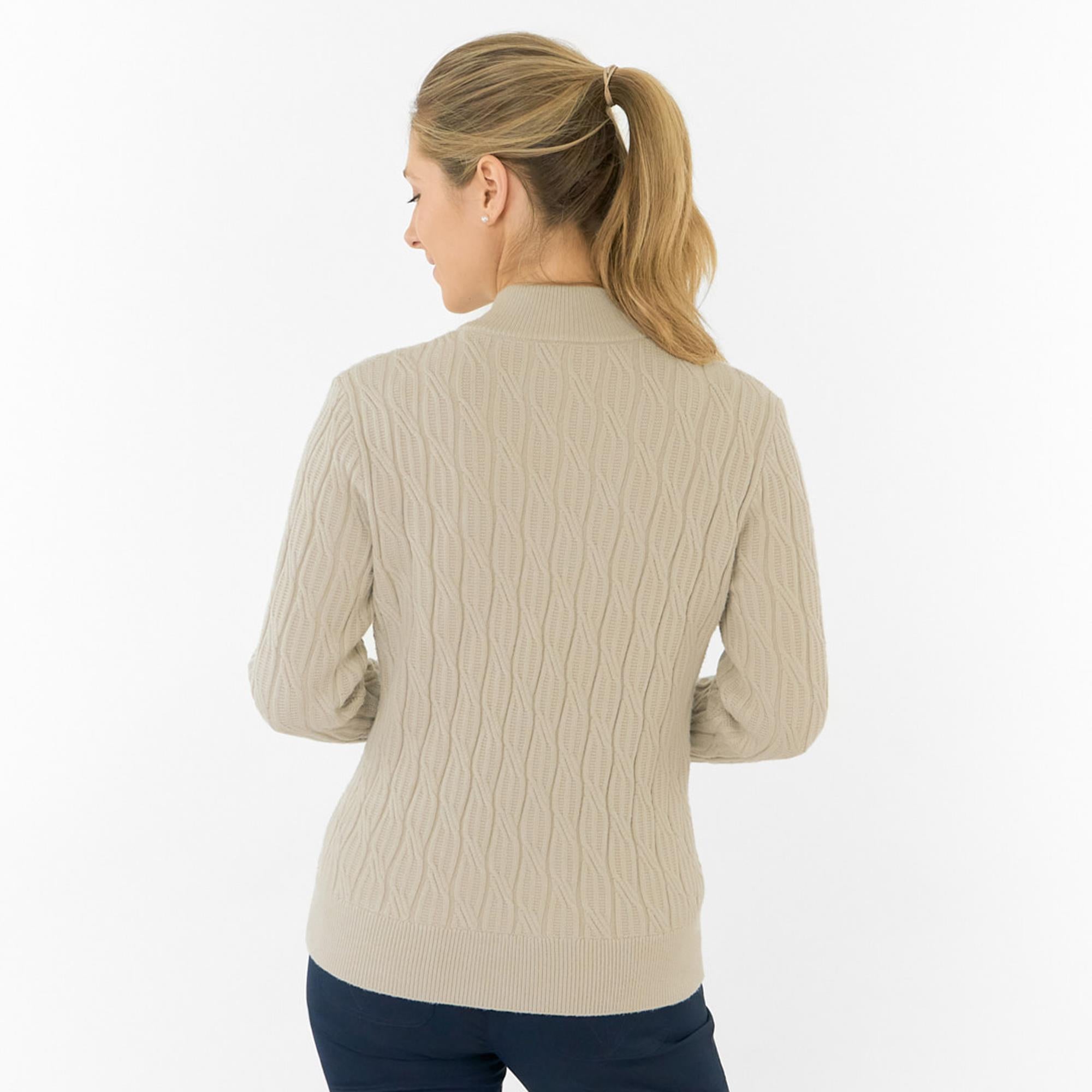 Pure Golf Sorrell Margot Knit Lined Ladies Golf Jumper Oyster